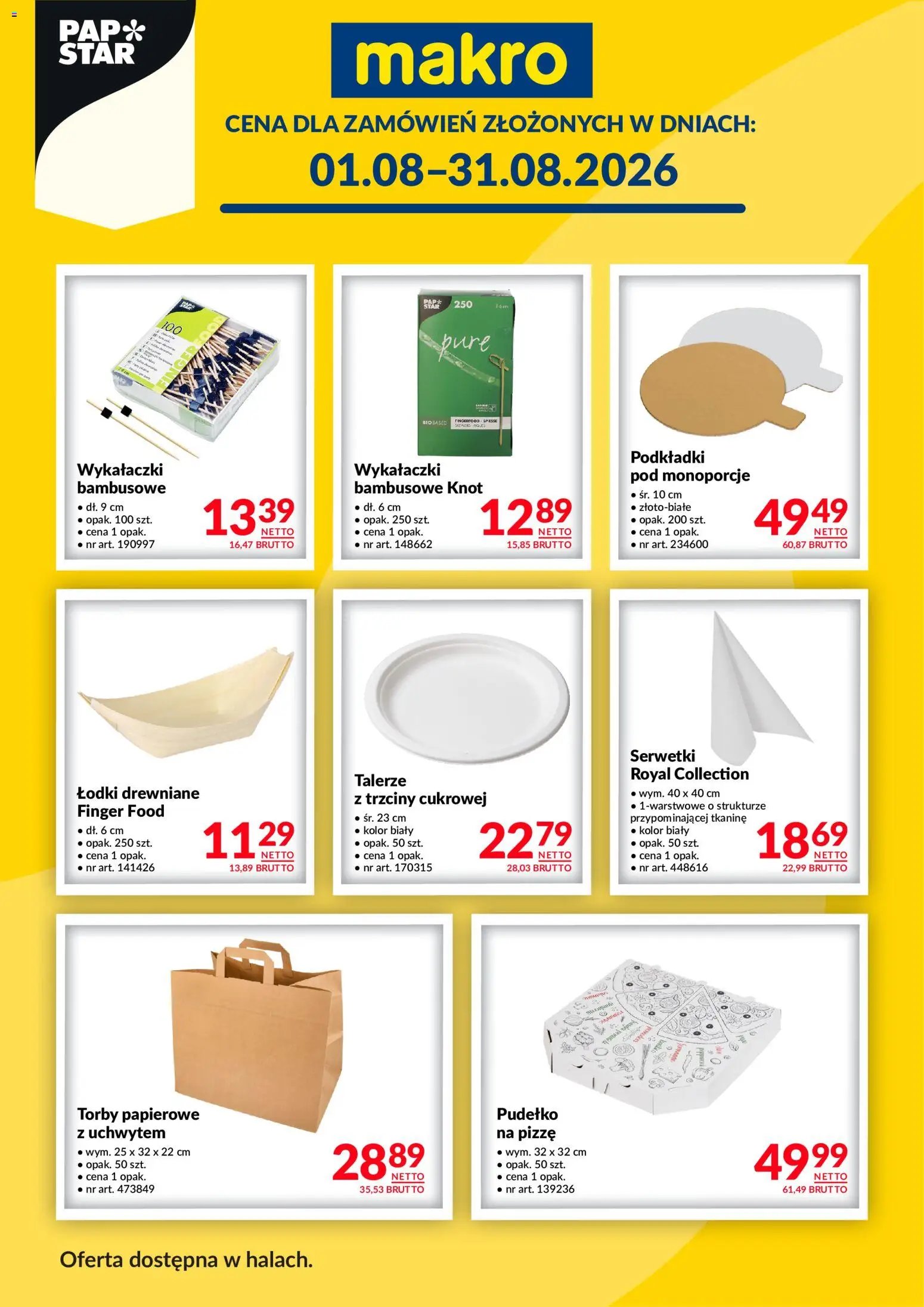 Makro gazetka - Papstar od 01.08.2026 | Strona: 1 | Produkty: Talerze, Pudełko, Serwetki