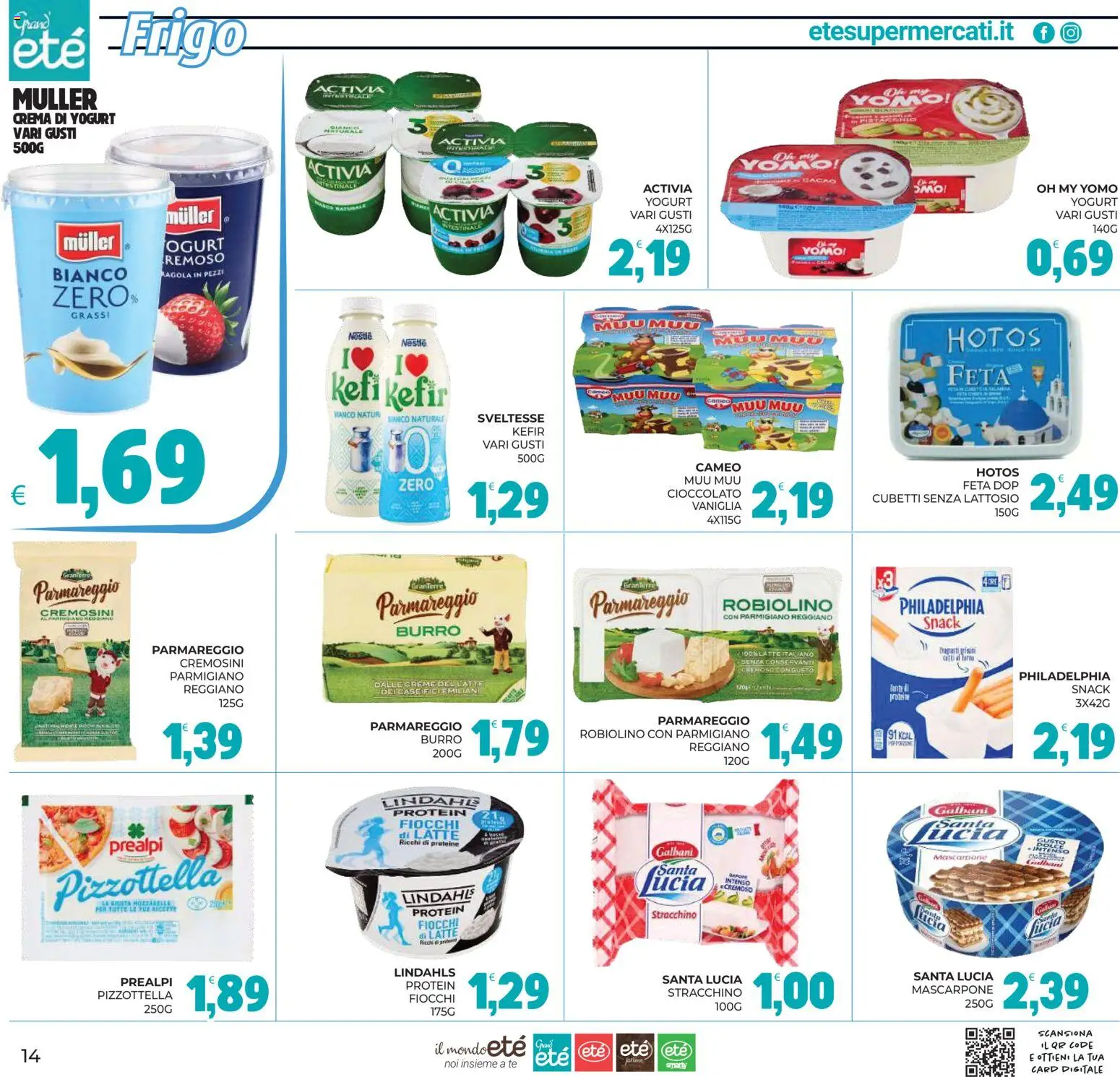 Volantino Eté del 12.06.2026 | Pagina: 14 | Prodotti: Yogurt, Fiocchi, Mozzarella, Parmigiano reggiano