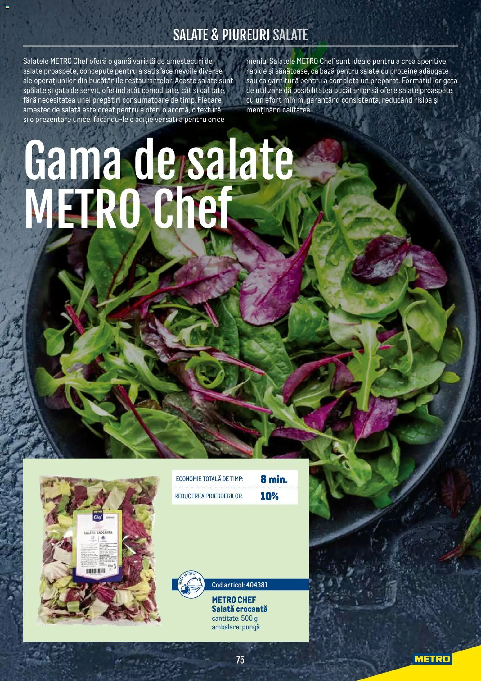 Noul catalog Metro – valabil de la 21.04.2026 | Pagină: 75 | Produse: Pungă, Masaüstü kılıfı, Salată