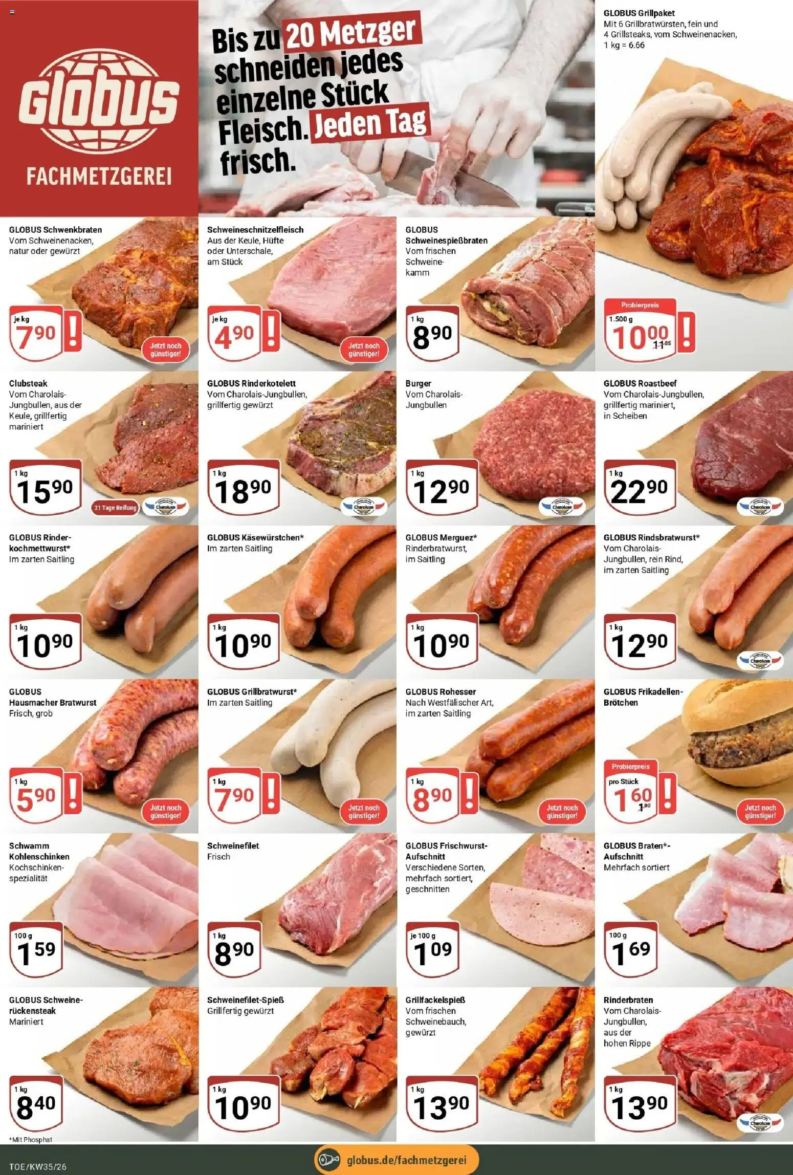 Globus Prospekt Tönisvorst – gültig ab 24.08.2026 | Seite: 11 | Produkte: Rinderbraten, Burger, Roastbeef, Schweinefilet