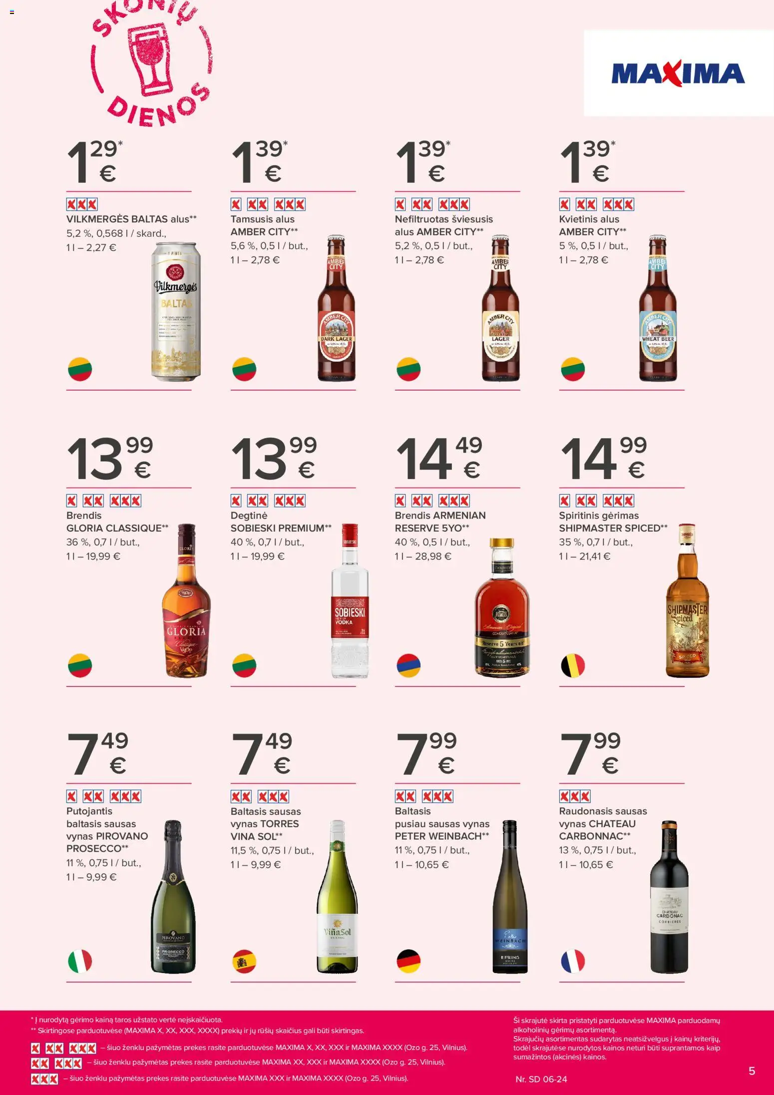 MAXIMA akcijos nuo 11.06.2026 | Puslapis: 5 | Prekių: Degtinė, Vynas, Alus
