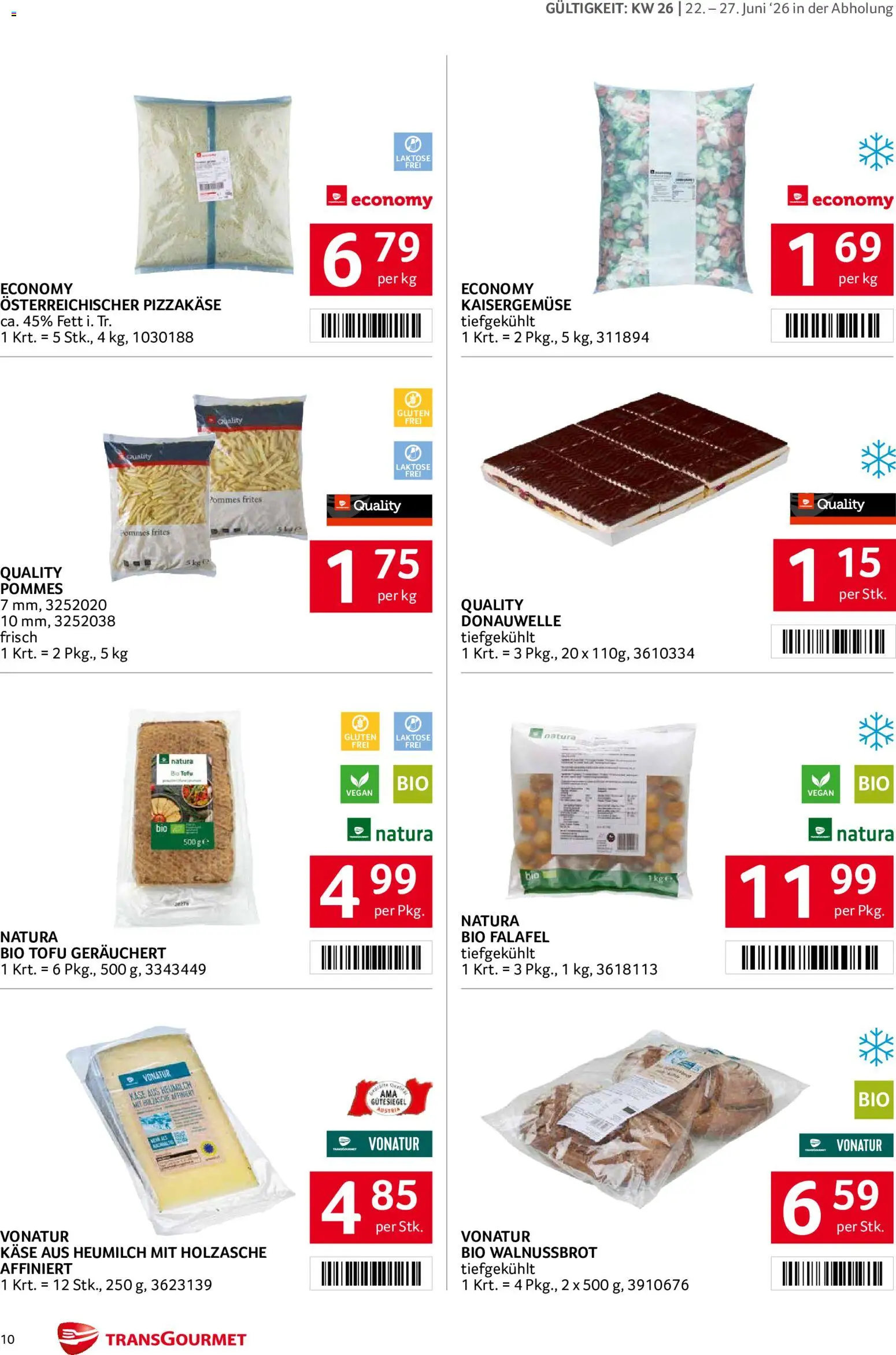 Transgourmet Flugblatt gültig ab 22.06.2026 | Seite: 10 | Produkte: Käse