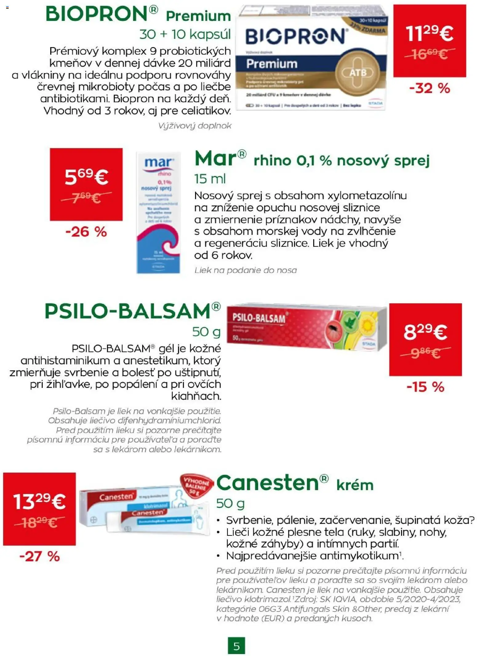 Nové Schneider lekáreň akcie – leták je platný od 01.07.2026 | Strana: 5 | Produkty: Krém