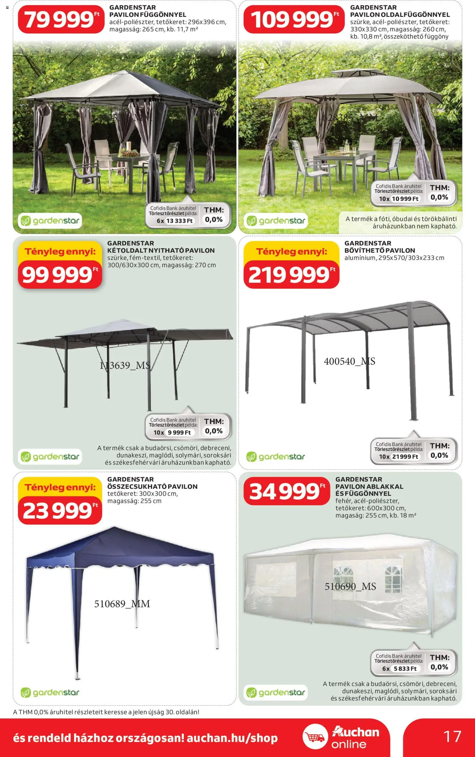 Auchan akciós ujság - amely érvényes a következő dátumtól: 2026.03.05. | Oldal: 17 | Termékek: Pavilon függönnyel, Függöny, Pavilon