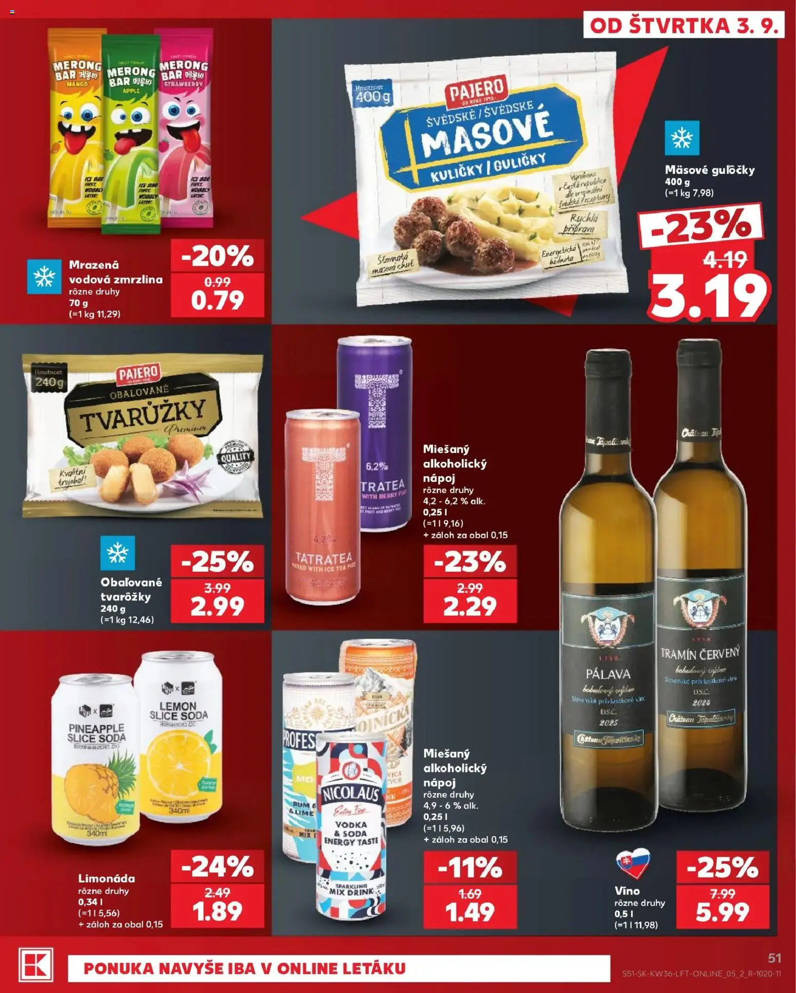Nové Kaufland akcie – leták je platný od 03.09.2026 | Strana: 51 | Produkty: Víno, Ice Tea, Apple, Rum