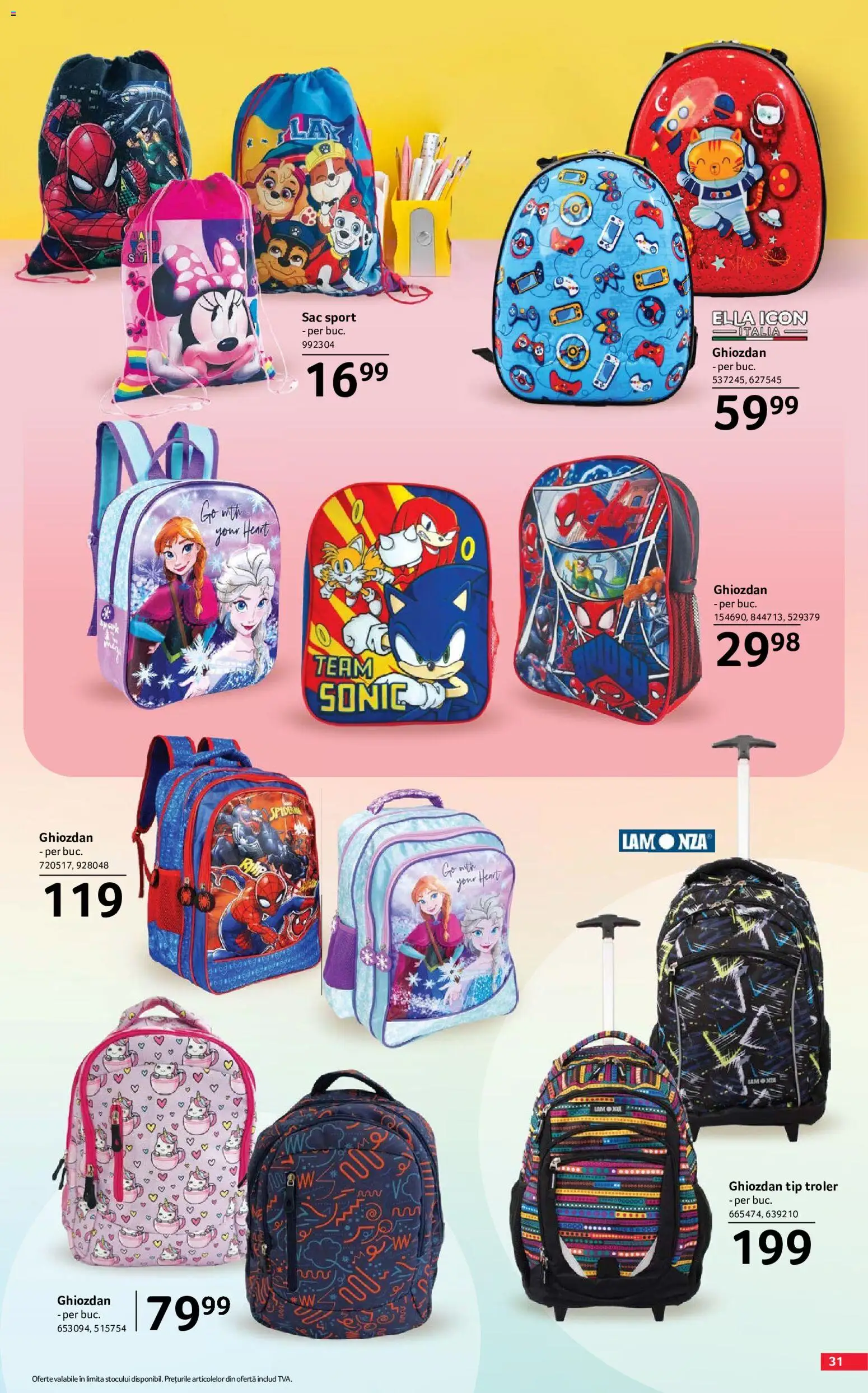 Noul catalog Selgros – valabil de la 07.08.2026 | Pagină: 31 | Produse: Ghiozdan