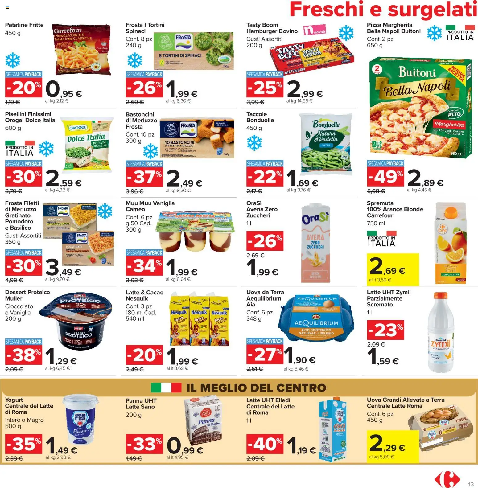 Volantino Carrefour del 13/07/2026 | Pagina: 13 | Prodotti: Frutta, Pomodoro, Pomodori, Hamburger