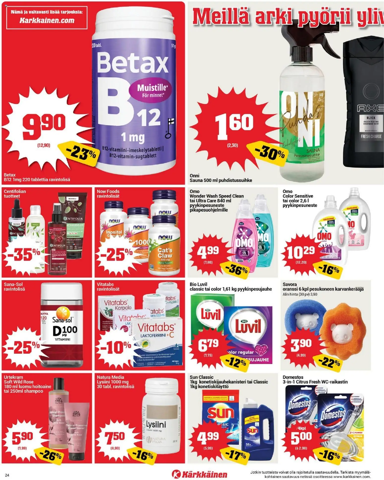 Kärkkäinen tarjoukset - Seinäjoen alue – voimassa 06.05.2026 alkaen | Sivu: 24 | Tuotteet: Shampoo, Hoitoaine, Puhdistussuihke