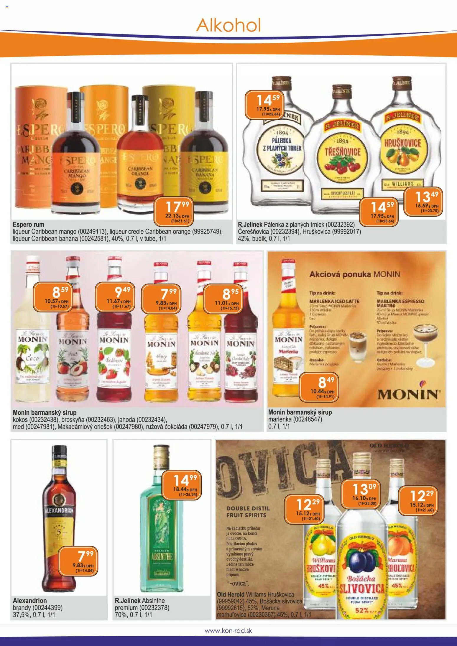 Nové KON - RAD akcie – leták je platný od 01.11.2026 | Strana: 22 | Produkty: Kokos, Bošácka slivovica, Čokoláda, Alkohol