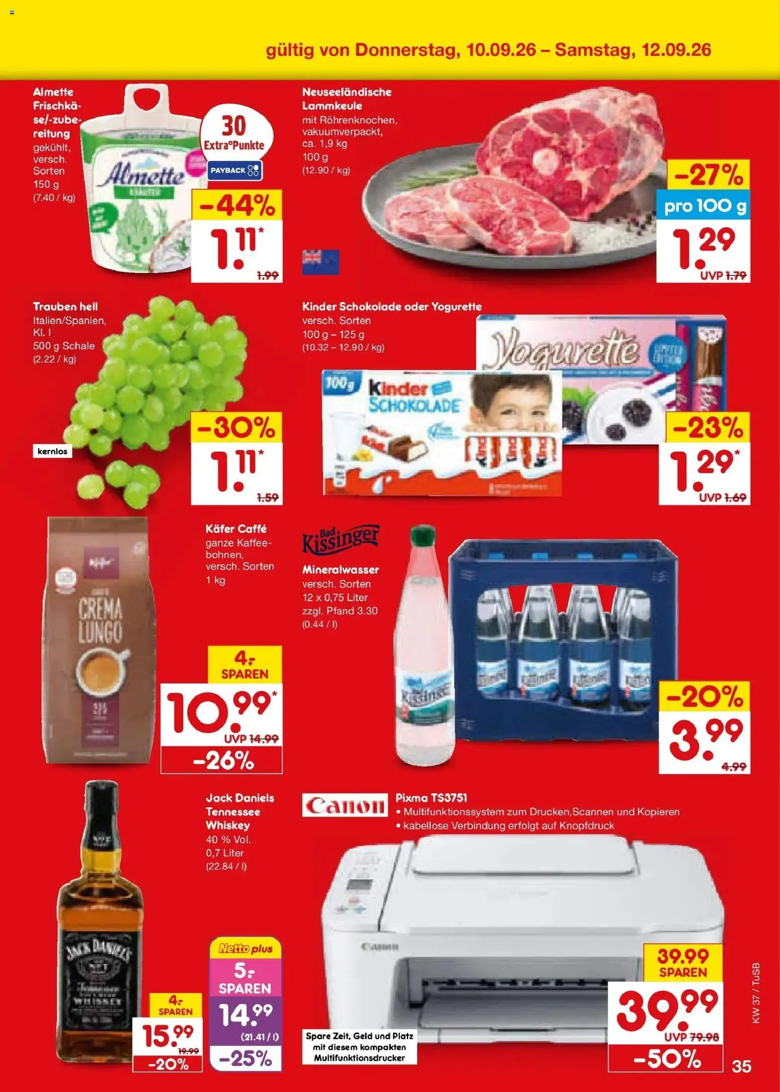 Netto Marken-Discount Prospekt Sindelfingen – gültig ab 07.09.2026 | Seite: 51 | Produkte: Kinder schokolade, Lammkeule, Almette, Schokolade