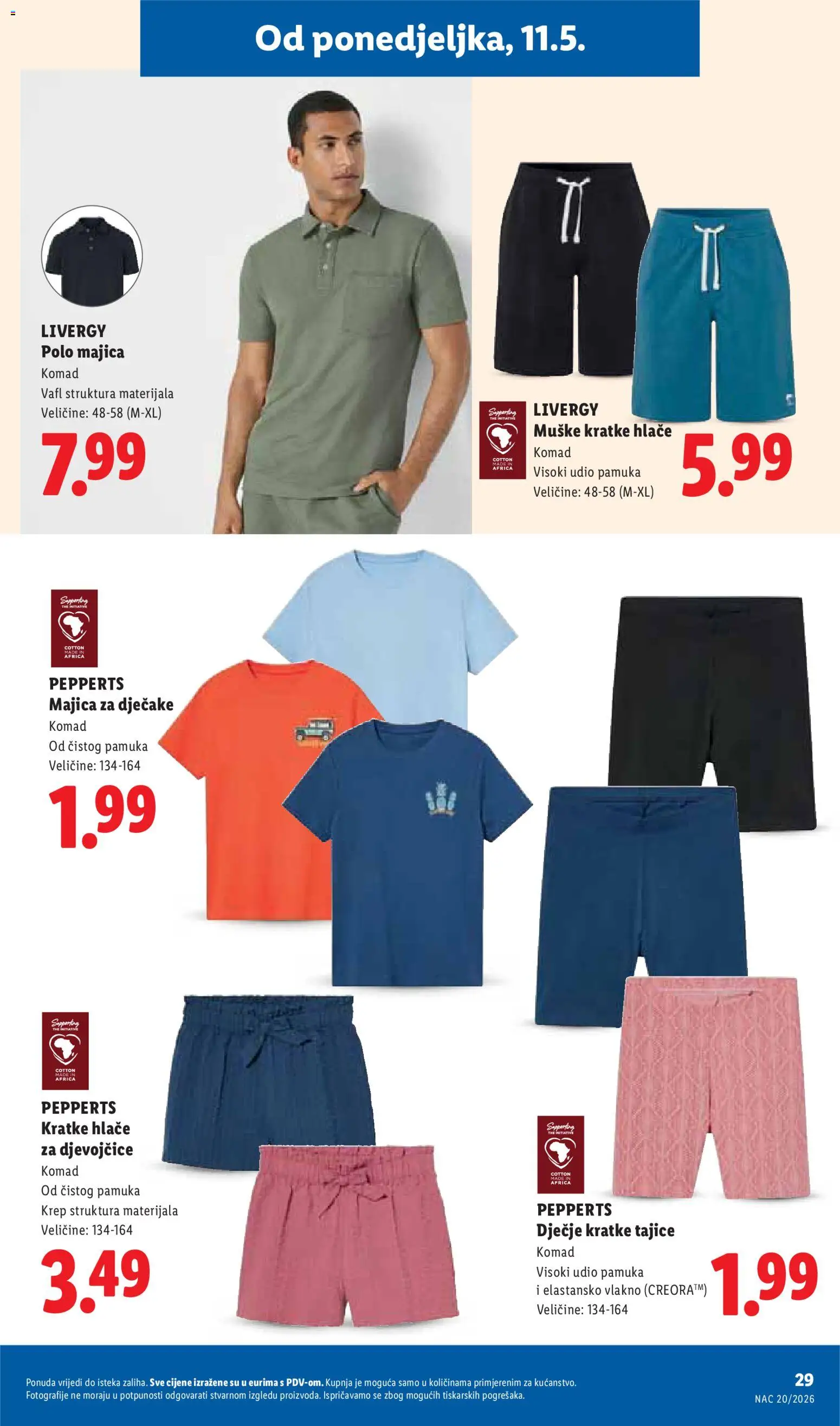 Lidl katalog | vrijedi od 11.05.2026 | Stranica: 29 | Proizvodi: Majica, Hlače, Kratke hlače, Tajice