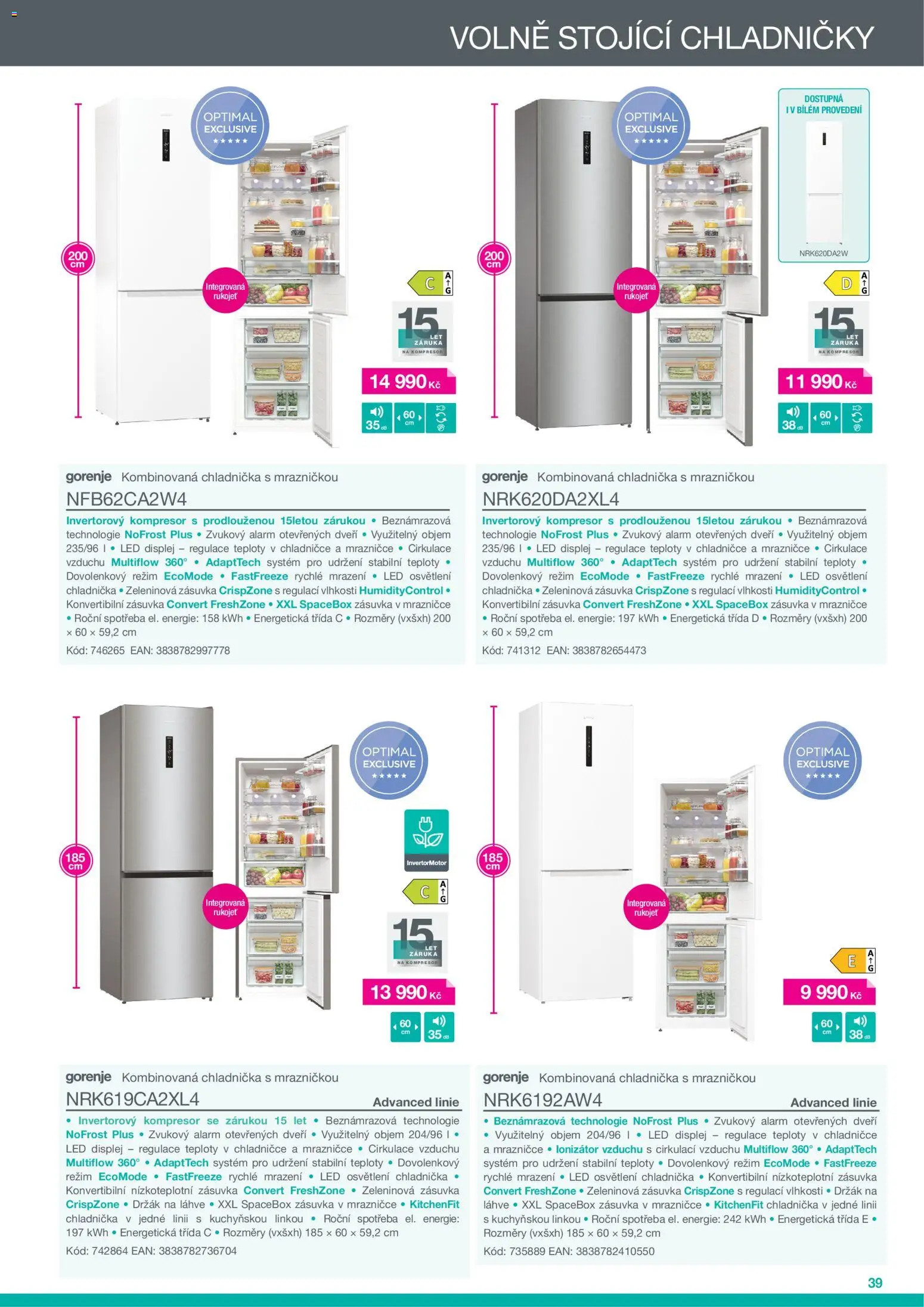 Möbelix Gorenje od 01.09.2026 | Strana: 39 | Produkty: Osvětlení, Chladnička, Zásuvka, LED