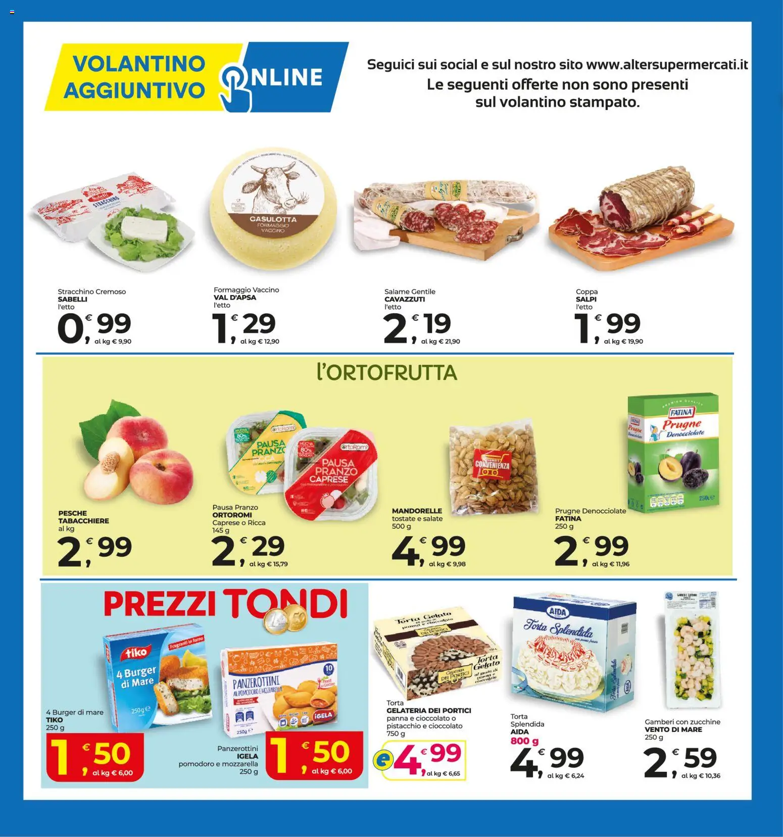 Volantino Alter Discount del 23/07/2026 | Pagina: 13 | Prodotti: Gamberi, Pomodoro, Formaggio, Torta