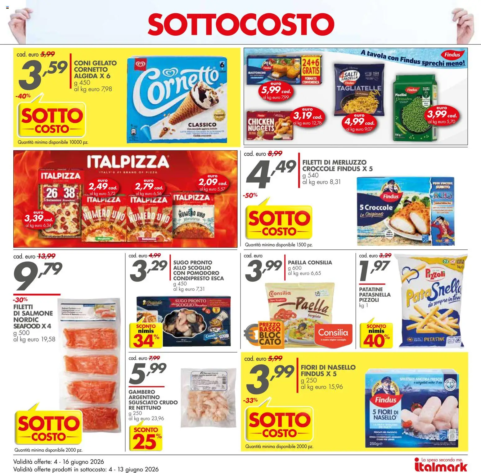 Volantino Italmark del 04.06.2026 | Pagina: 8 | Prodotti: Patatine, Gelato, Nuggets, Paella