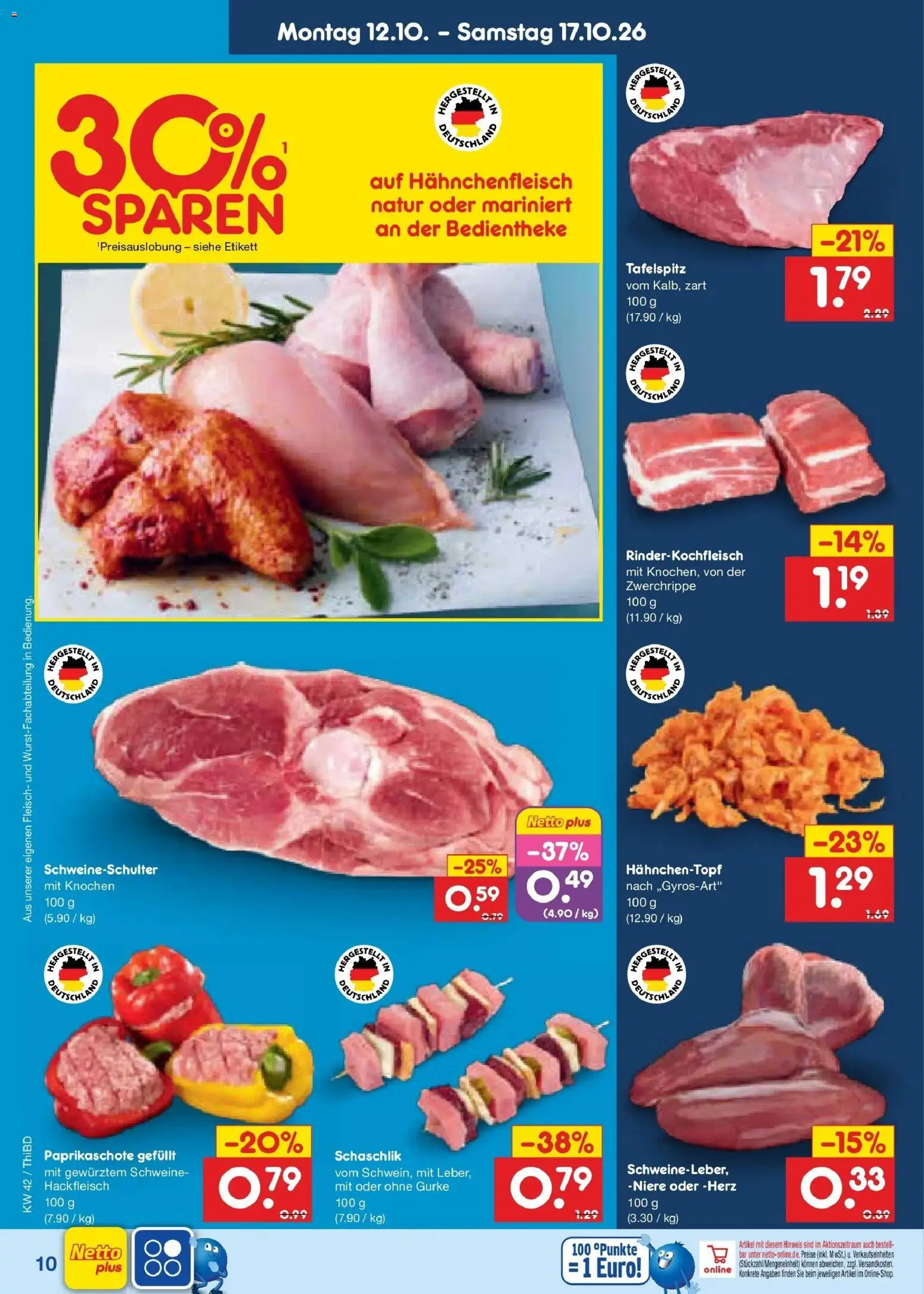 Netto Marken-Discount Prospekt Thiendorf – gültig ab 12.10.2026 | Seite: 12 | Produkte: Tafelspitz, Fleisch, Hackfleisch