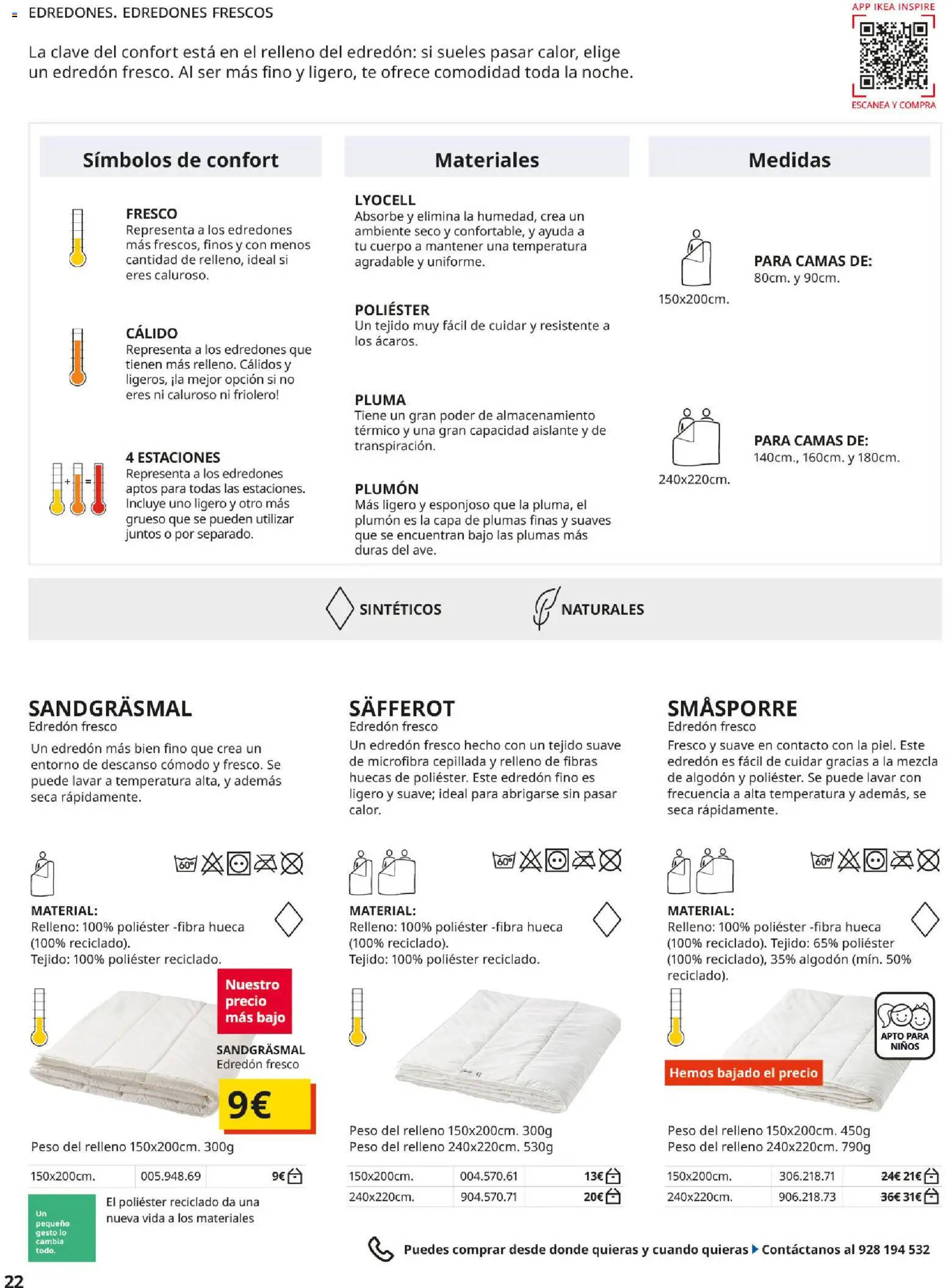 IKEA - Ropa de cama │ válido desde el 01/09/2026 | Página: 22 | Productos: Edredón, Té, Algodón, Peso