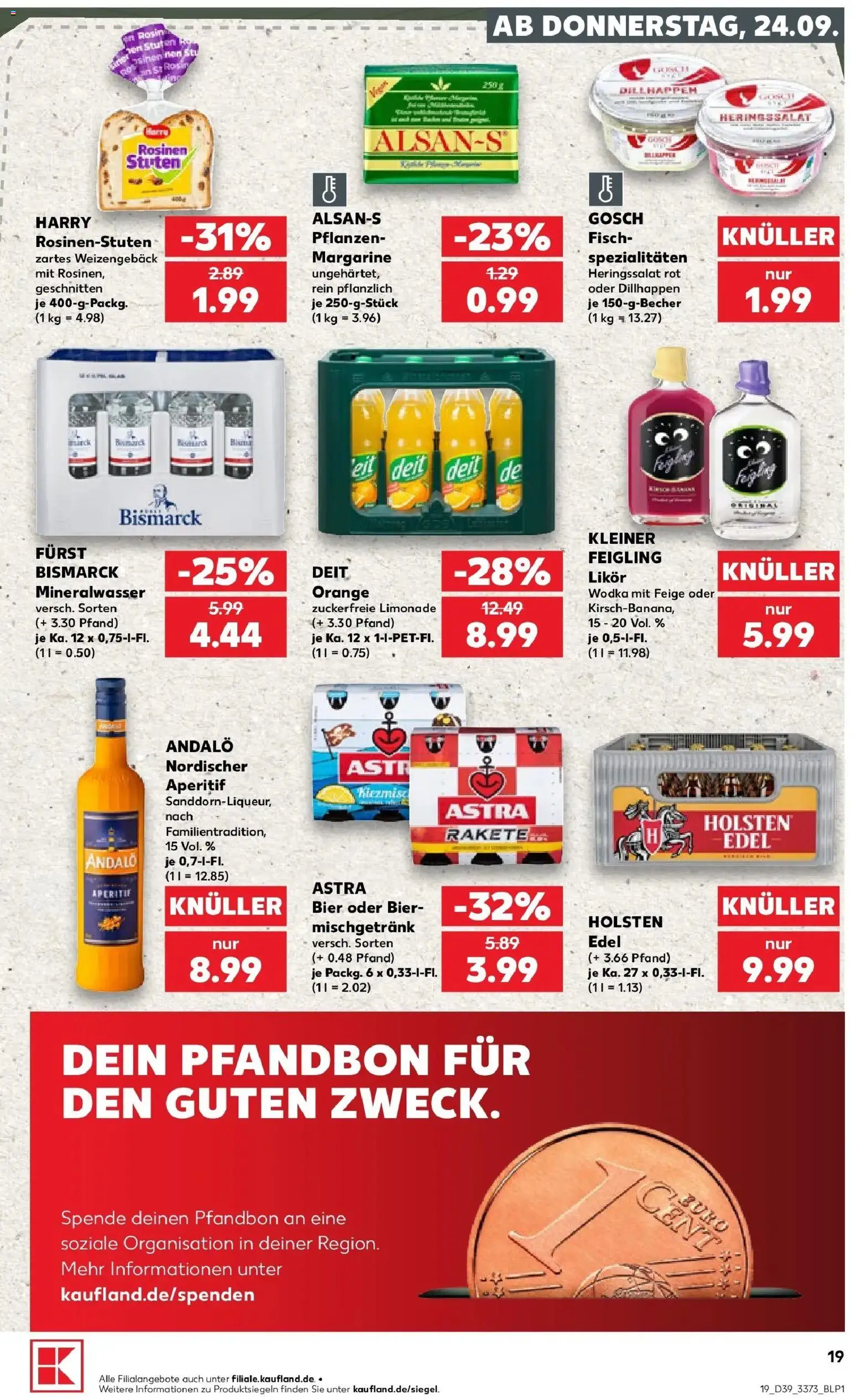 Prospekt Kaufland ab 24.09.2026 » Angebote Online zum Blättern | Seite: 19 | Produkte: Spezialitäten, Astra, Holsten, Rosinen
