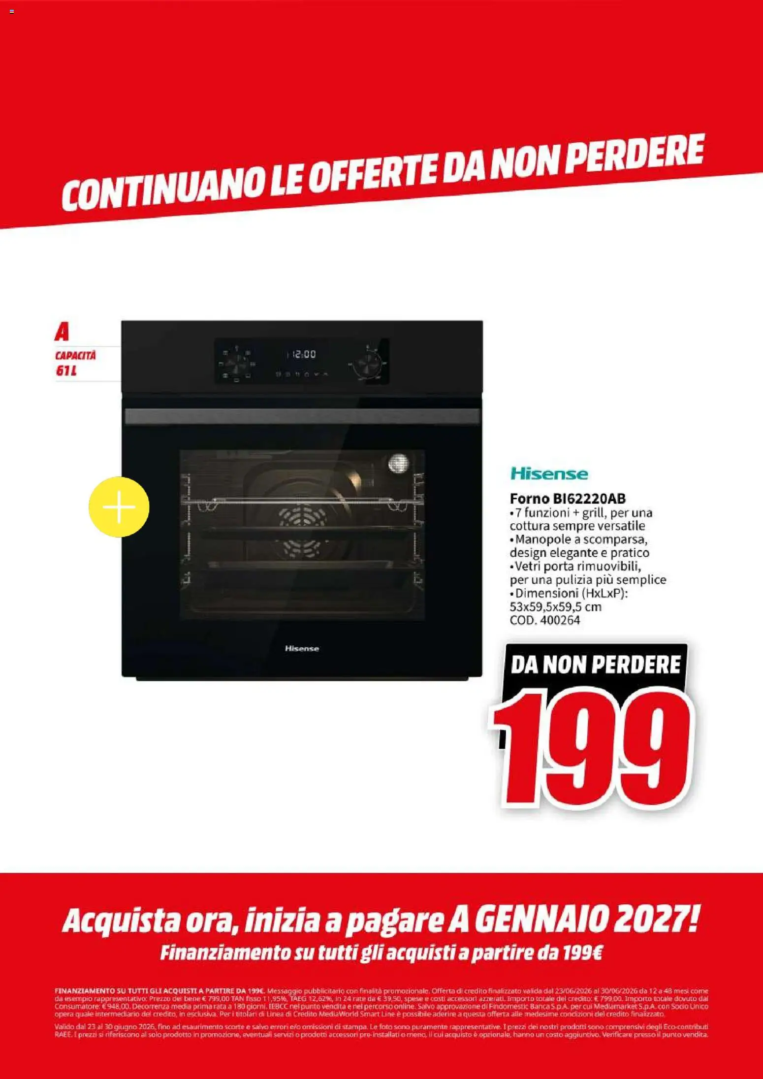 Volantino Media World del 23/06/2026 | Pagina: 61 | Prodotti: Forno