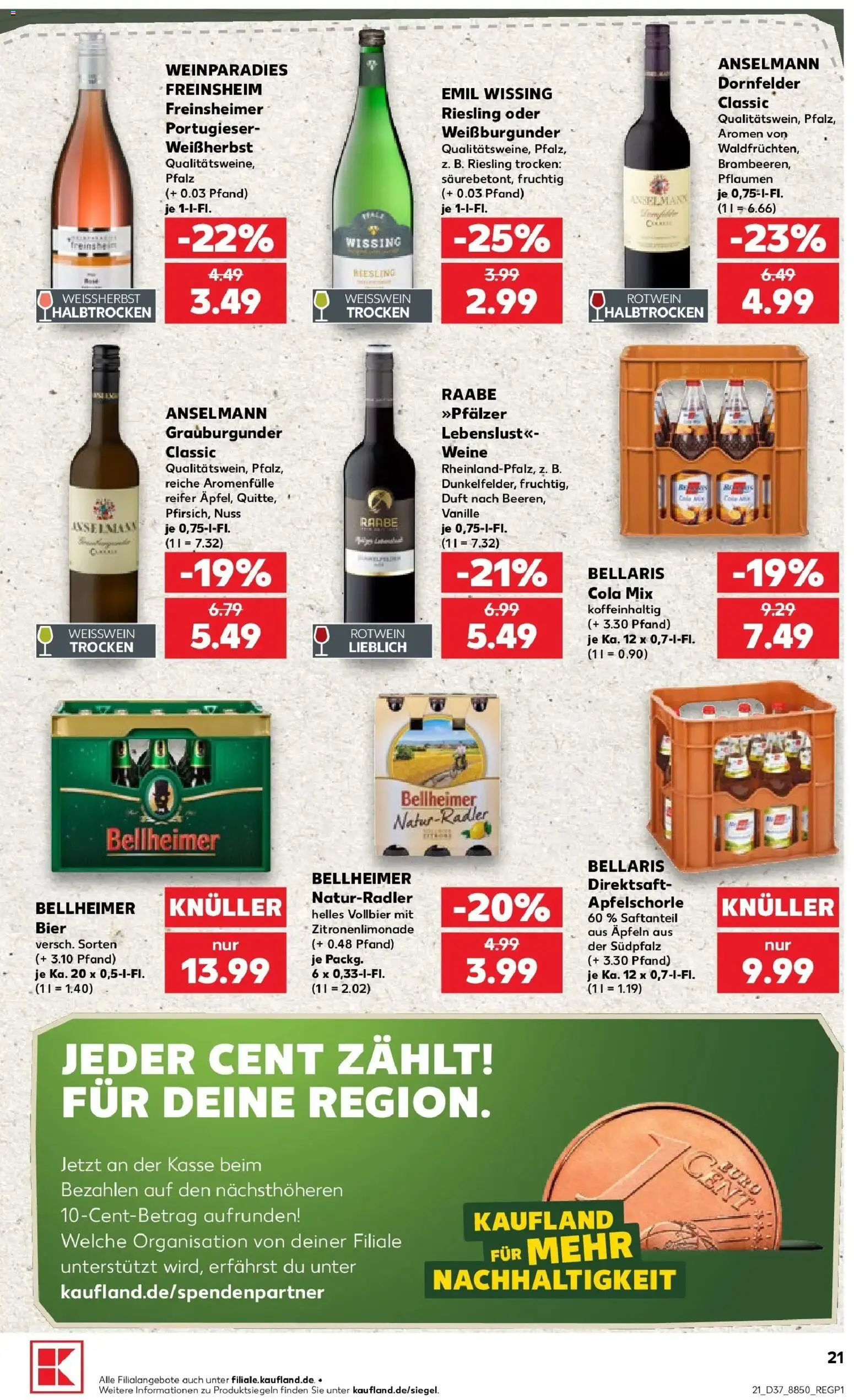 Prospekt Kaufland ab 10.09.2026 » Angebote Online zum Blättern | Seite: 21 | Produkte: Pflaumen, Bier, Weißwein, Rotwein