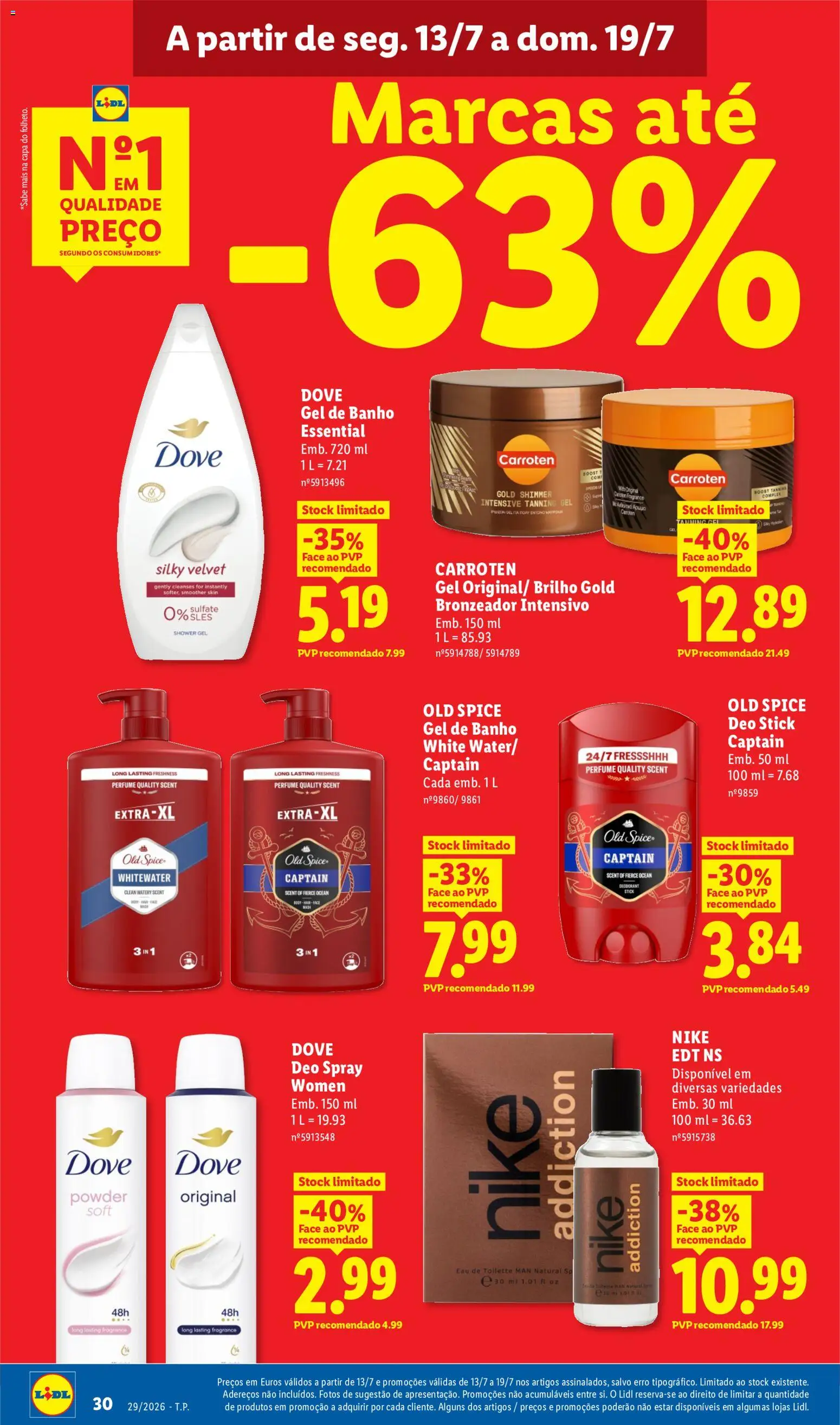 Lidl folheto │ válido de 13/07/2026 | Página: 28 | Produtos: Eau de toilette, Bronzeador, Gel de banho, Banho
