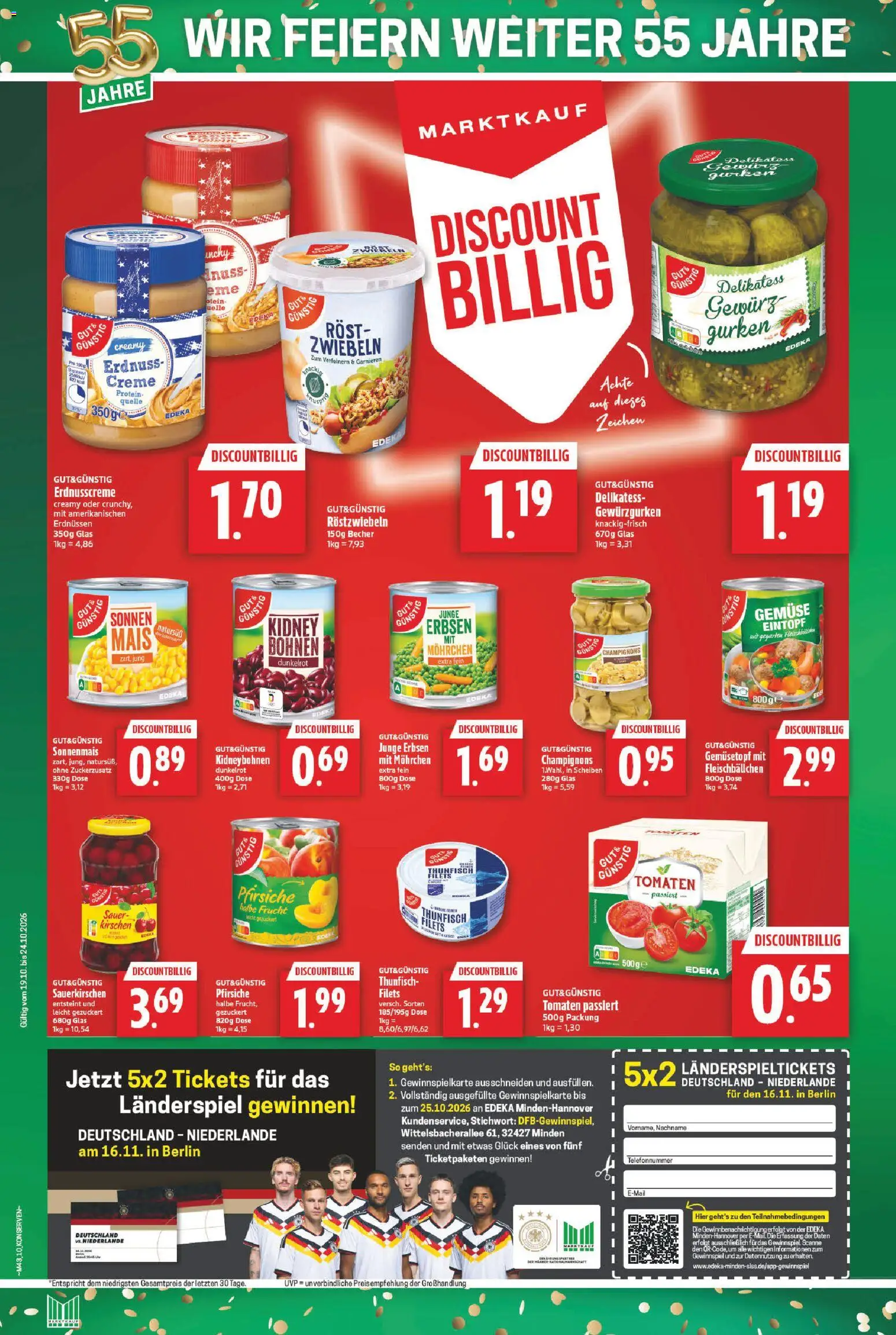 Marktkauf Prospekt – gültig ab 19.10.2026 | Seite: 10 | Produkte: Mais, Tomaten, Champignons, Zwiebeln