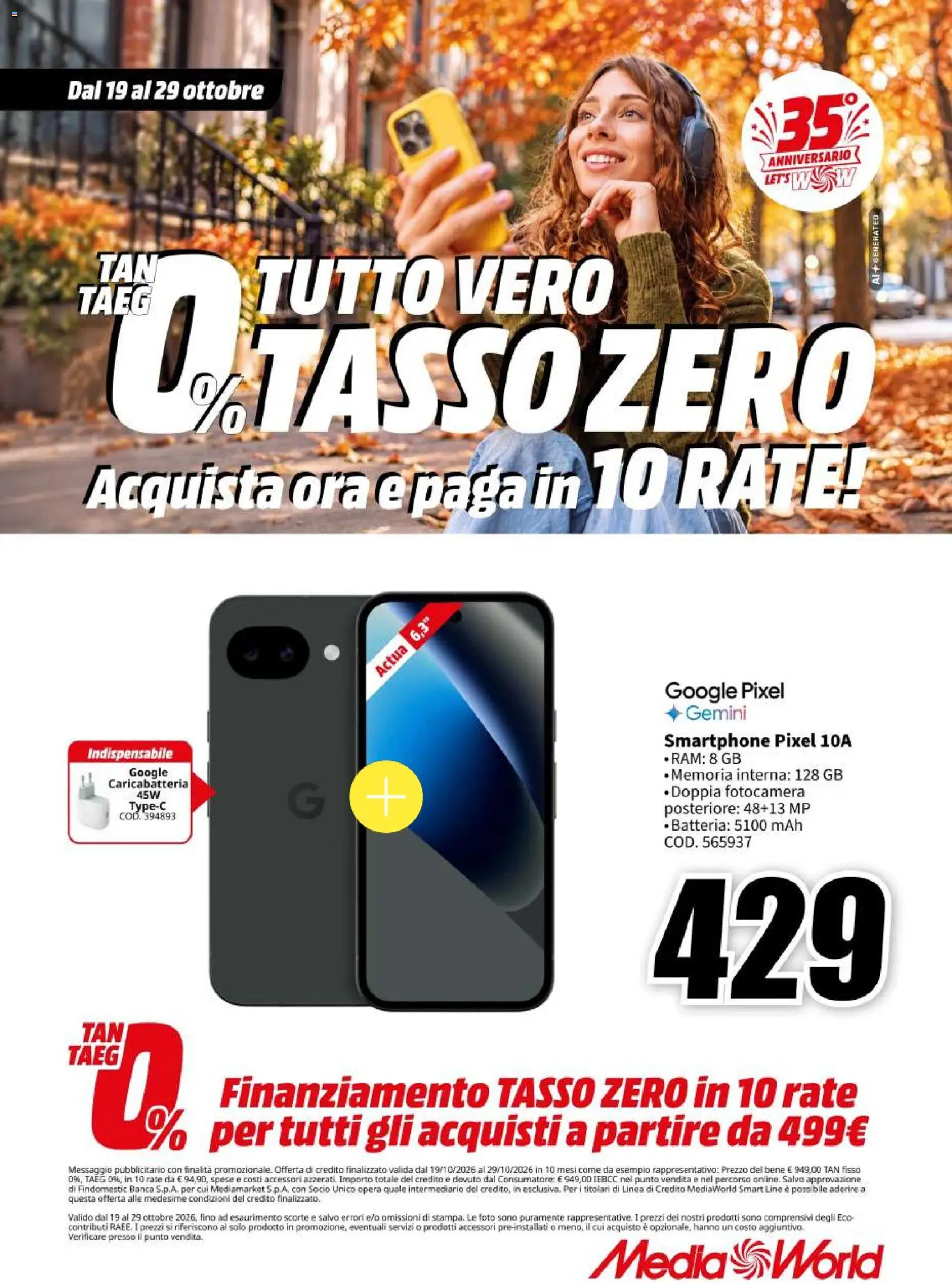 Volantino Media World del 19/10/2026 | Pagina: 3 | Prodotti: Smartphone, Fotocamera, Batteria