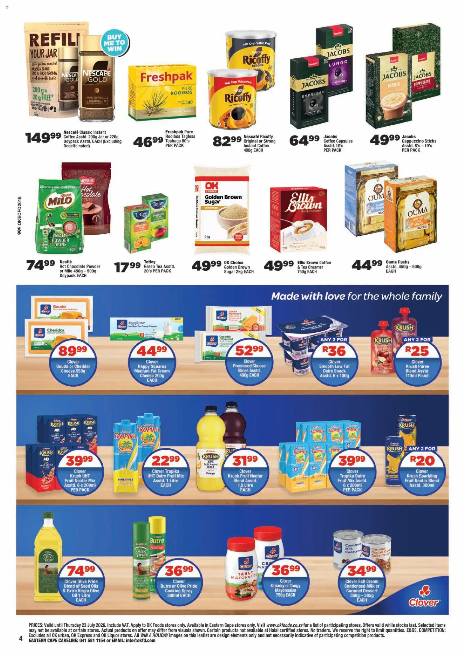 New OK Foods catalogue – valid from 15/07/2026 | Page: 4 | Products: Powder, Tea, Cream, Mayonnaise