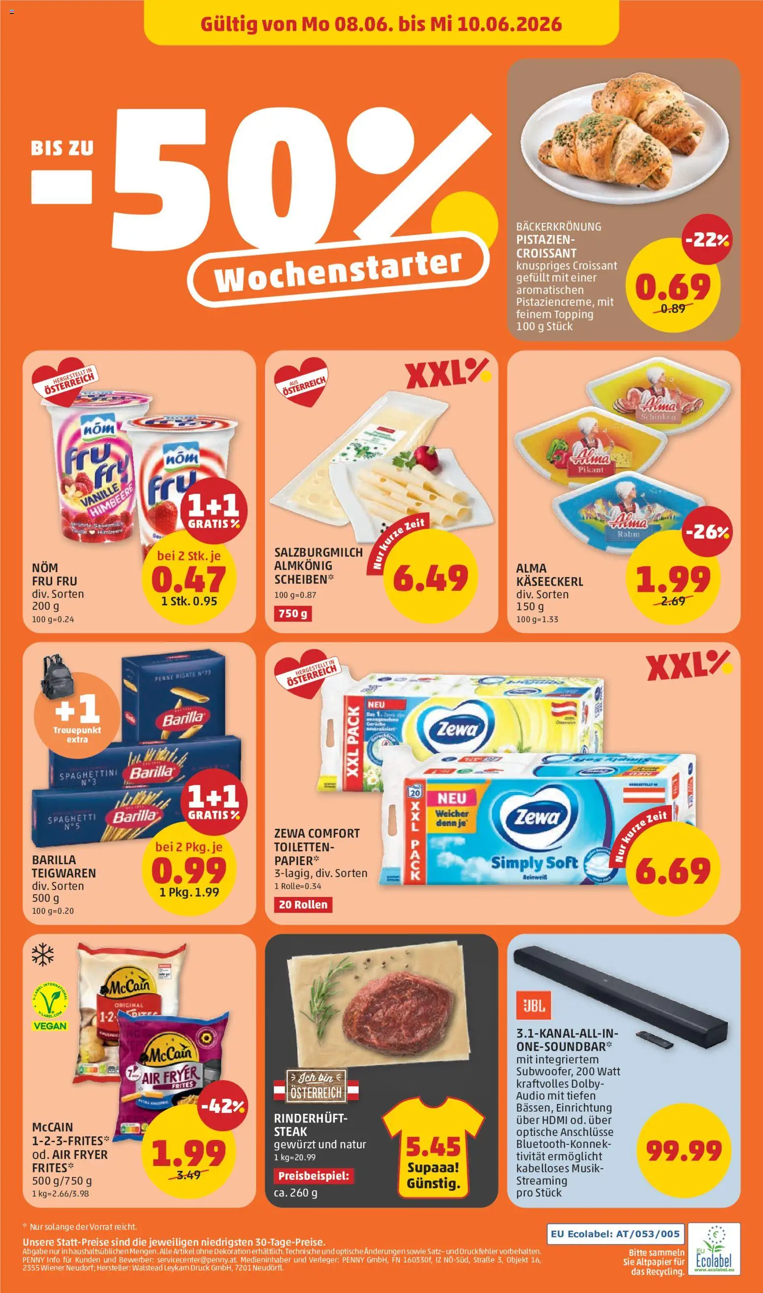 Penny Markt - Flugblatt gültig ab 03.06.2026 | Seite: 28 | Produkte: Himbeere, Audio, Hajdina liszt, Schinken