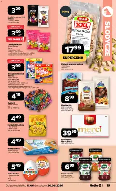 Pogląd oferty "Netto gazetka od poniedziałku spożywcza" - ważna od 15.06.2026 | Strona: 19 | Produkty: Czekoladki, Herbatniki, Cukierki, Ciasteczka