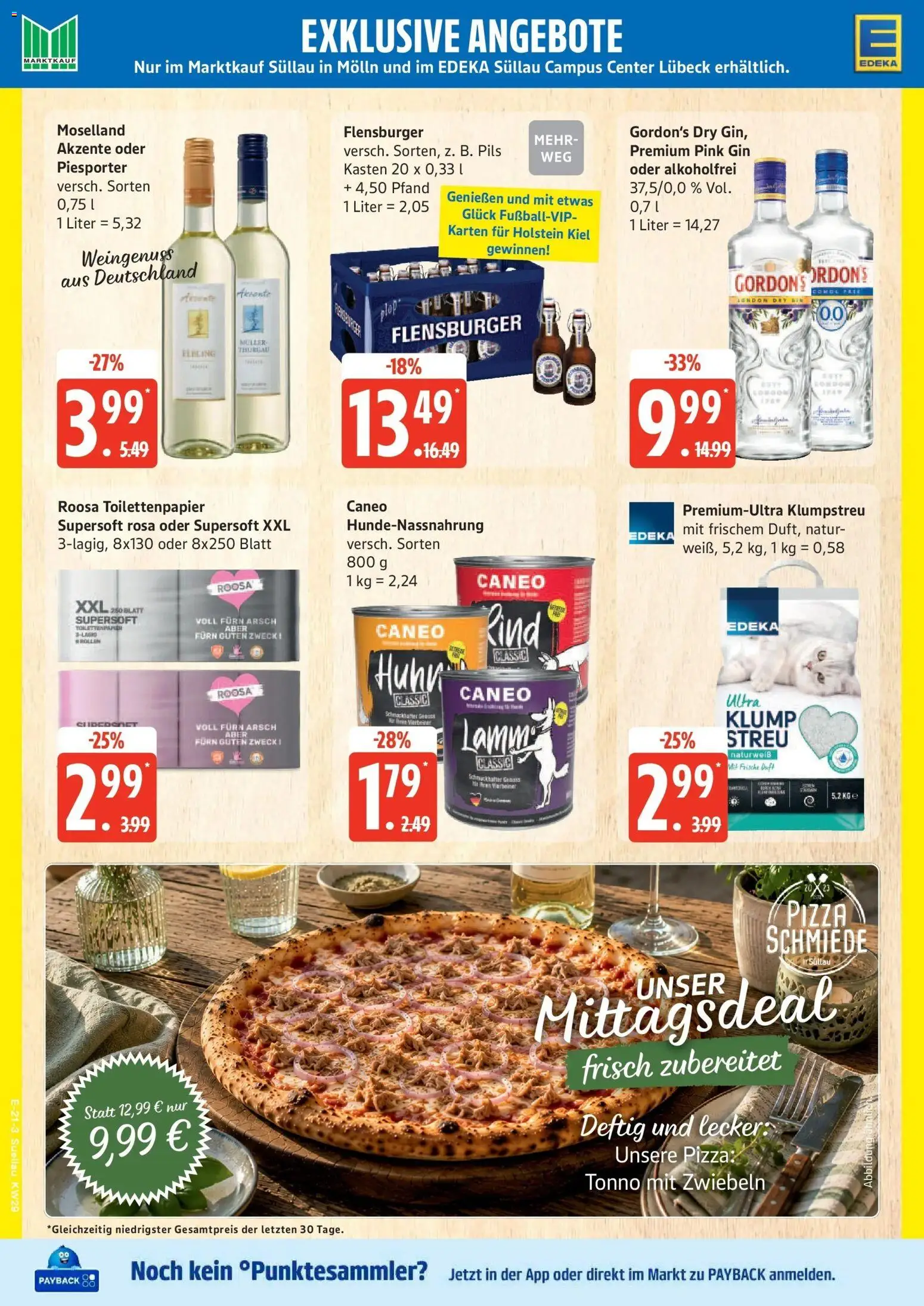 Edeka Prospekt Mölln – gültig ab 13.07.2026 | Seite: 28 | Produkte: Zwiebeln, Pizza, Gin, Toilettenpapier