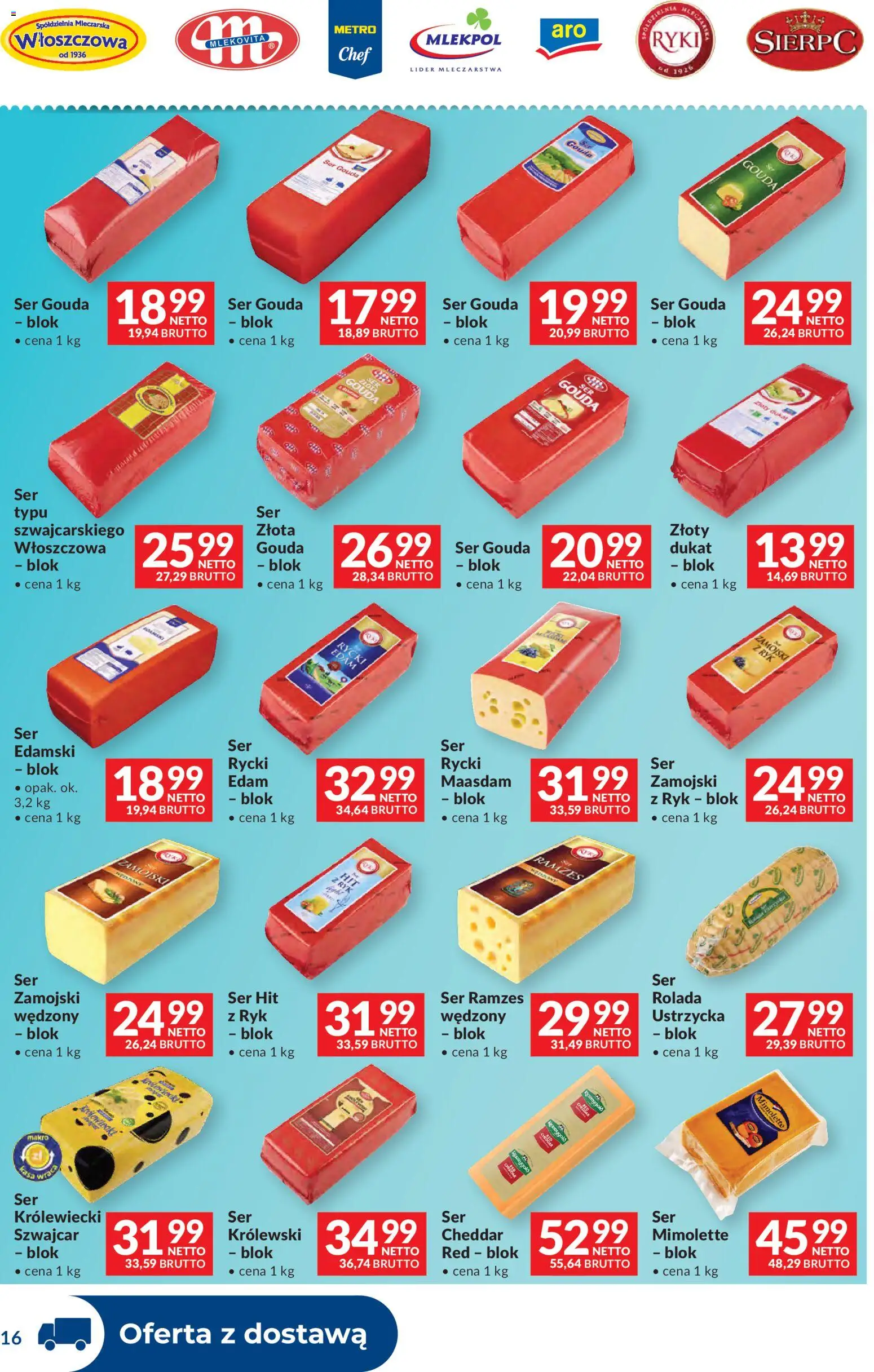Makro gazetka - Dystrybucja do sklepów od 29.09.2026 | Strona: 16 | Produkty: Rolada, Ser, Cheddar, Ser gouda