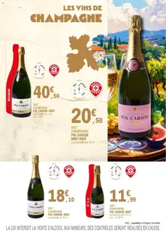 E.Leclerc - Prévisualisation de AOC* CHAMPAGNE POL CARSON BRUT, La bouteille de 37,5 cl. valide à partir de 01/09/2025 | Page: 77