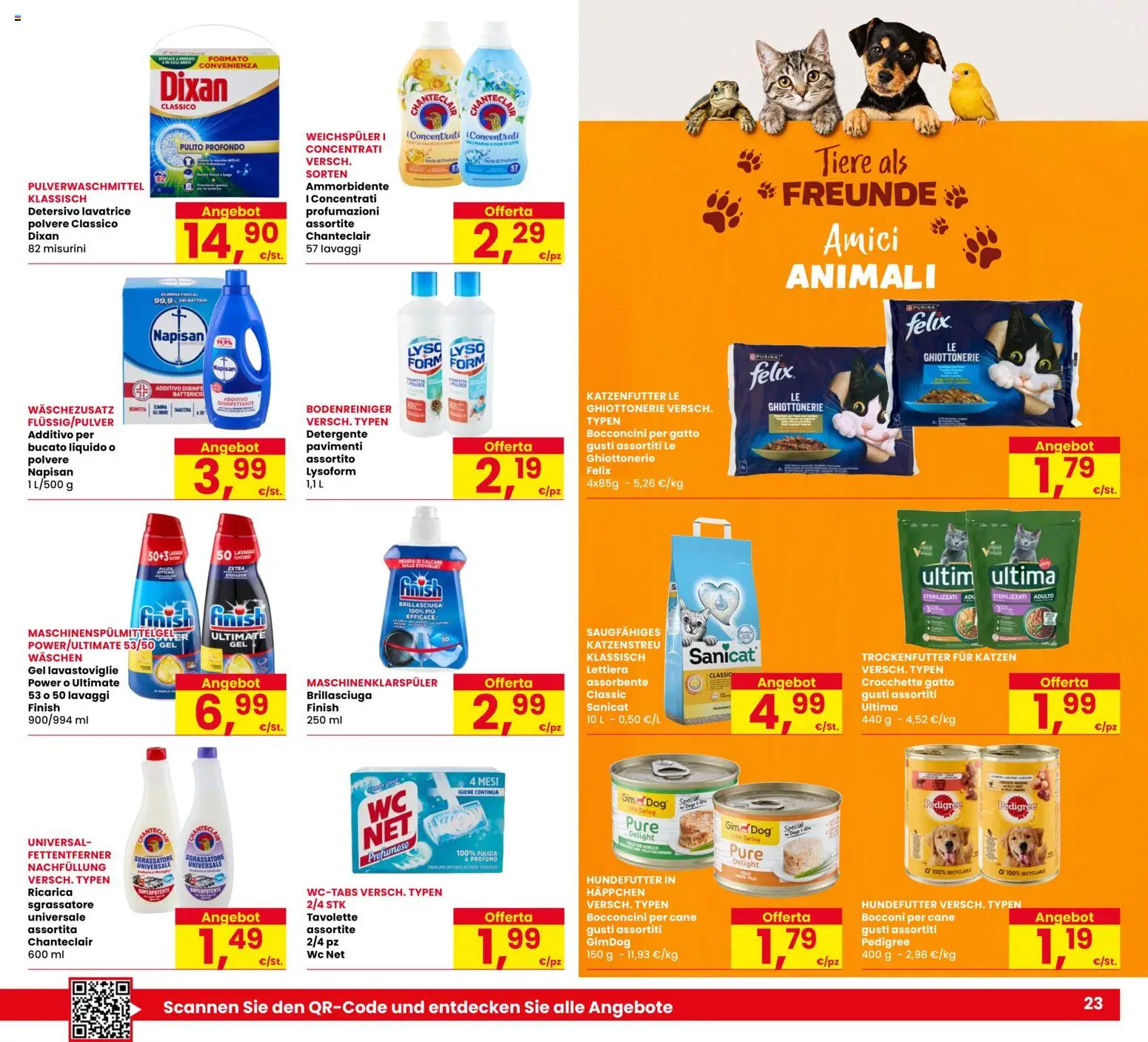 Volantino Eurospar del 01/10/2026 | Pagina: 23 | Prodotti: Sgrassatore, Crocchette, Crocchette gatto, Profumo