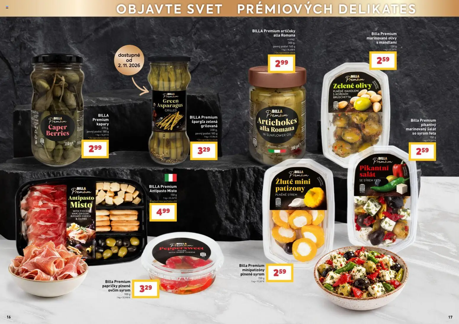 Nové Billa akcie – leták je platný od 21.10.2026 | Strana: 9 | Produkty: Feta, Olivy, Šalát, Artičoky