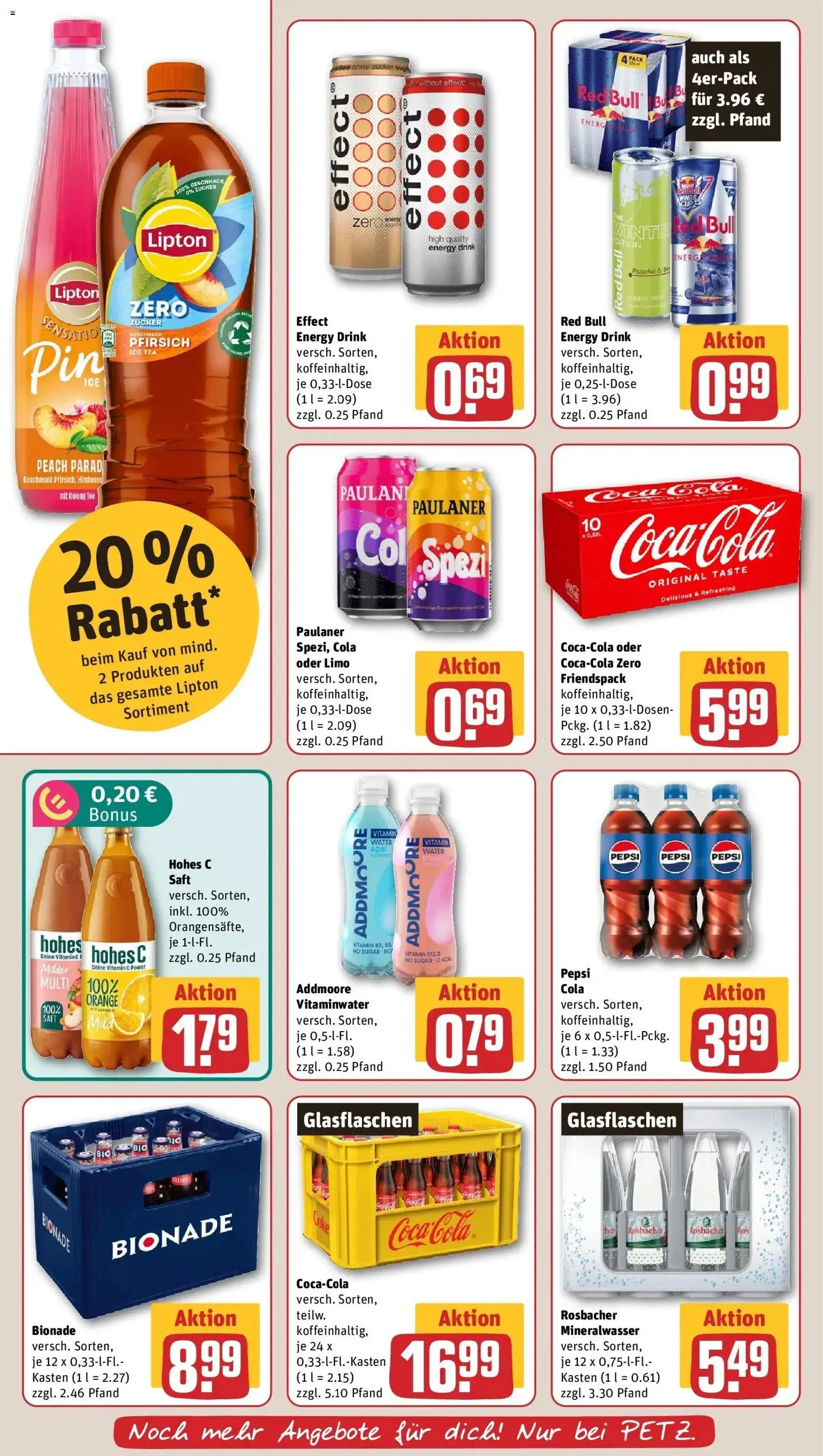 REWE Prospekt ab 19.10.2026 zum Blättern » Angebote | Seite: 20 | Produkte: Energy, Bionade, Mineralwasser, Pepsi