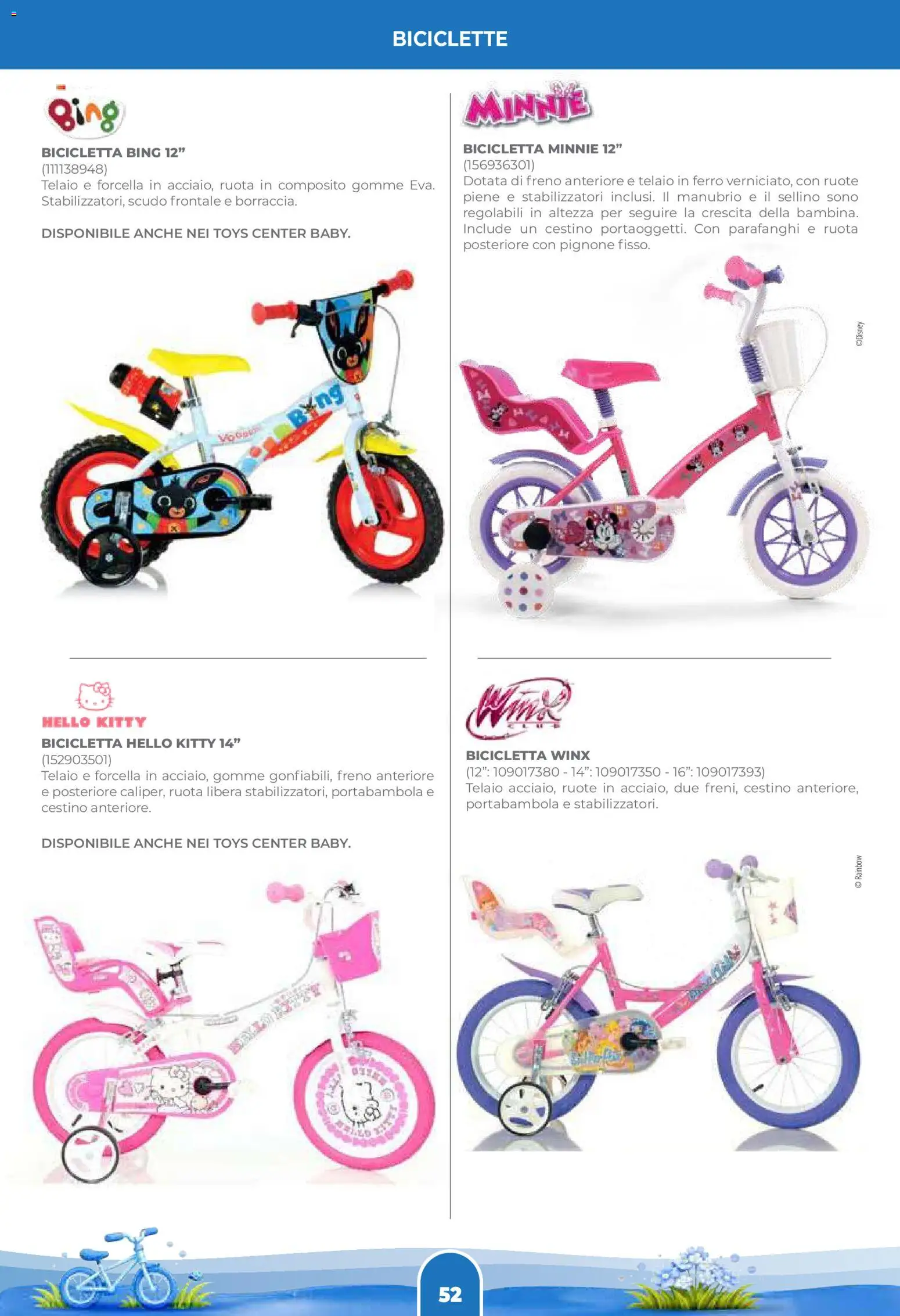 Volantino Toys Center del 02.04.2026 | Pagina: 54 | Prodotti: Bicicletta, Cestino