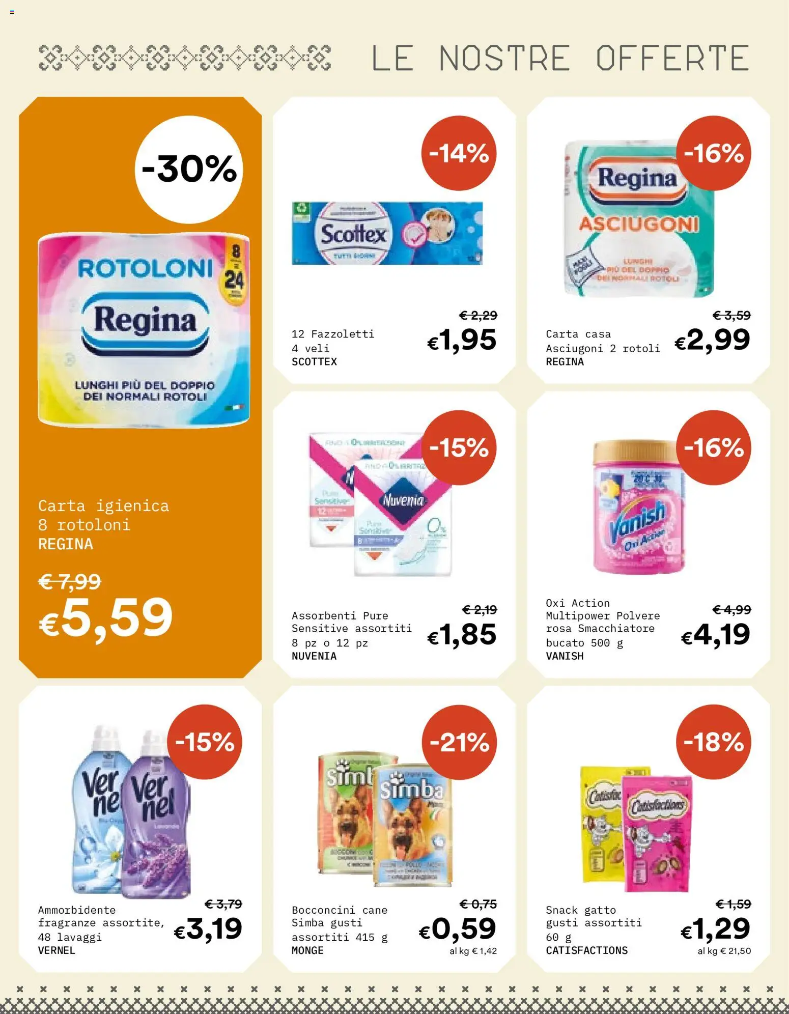 Volantino Borello Supermercati del 23/09/2026 | Pagina: 9 | Prodotti: Carta igienica, Ammorbidente, Smacchiatore, Fazzoletti