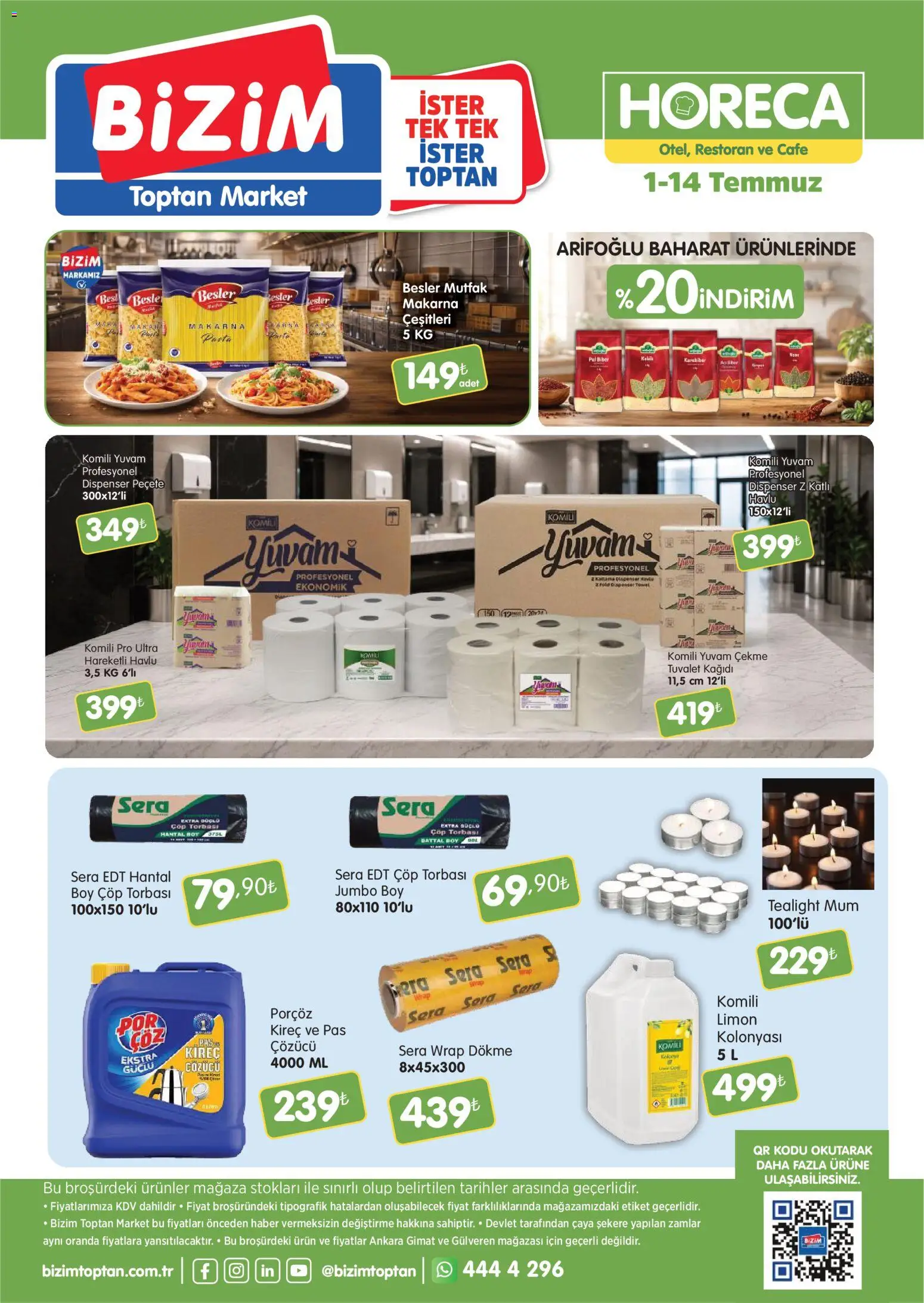 Bizim Toptan - Horeca kataloğu - 01 Temmuz 2026 tarihinden itibaren geçerlidir | Sayfa: 2 | Ürünler: Tuvalet, Makarna, Baharat, Tuvalet kağıdı