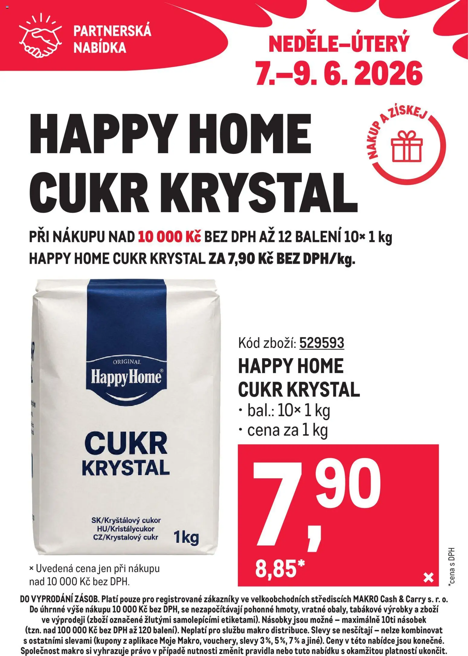 Makro leták - Partnerská nabídka od 07.06.2026 | Strana: 2 | Produkty: Cukr, Cukr krystal