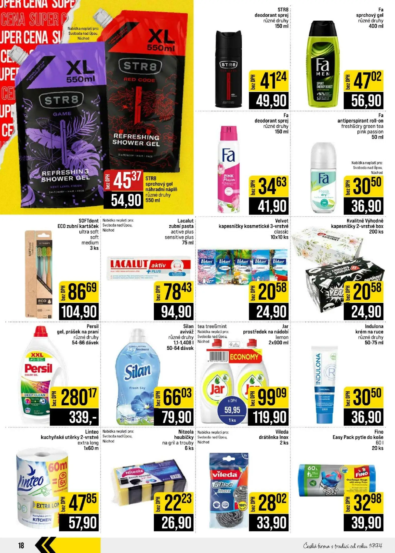 Jip leták - Cash & Carry od 09.09.2026 | Strana: 18 | Produkty: Sprchový gel, Box, Body, Lacalut Aktiv