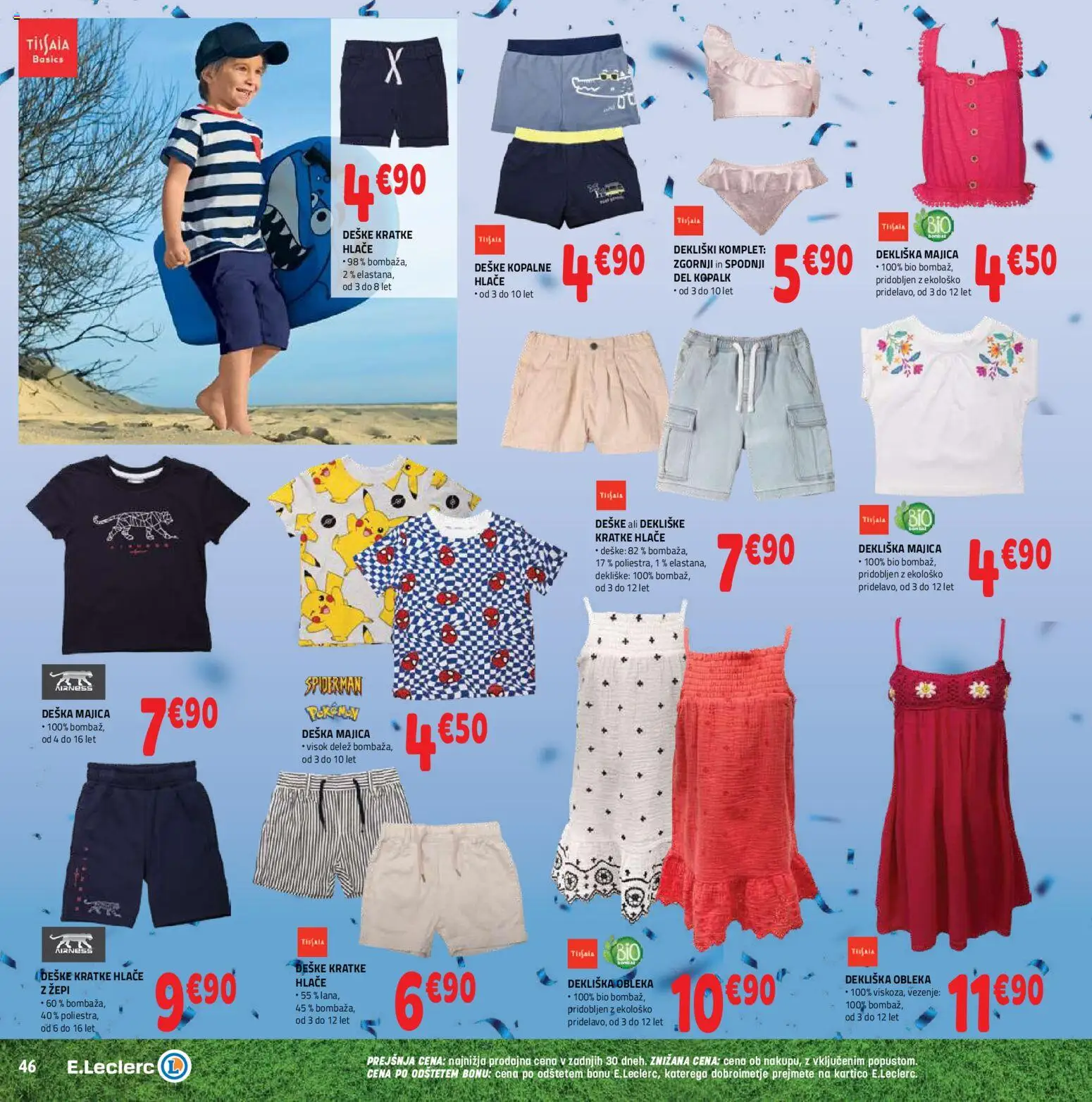Novi E.leclerc katalog ponudbe – veljaven od 10.06.2026 | Stran: 46 | Izdelki: Majica, Hlace, Kratke hlace, Obleka