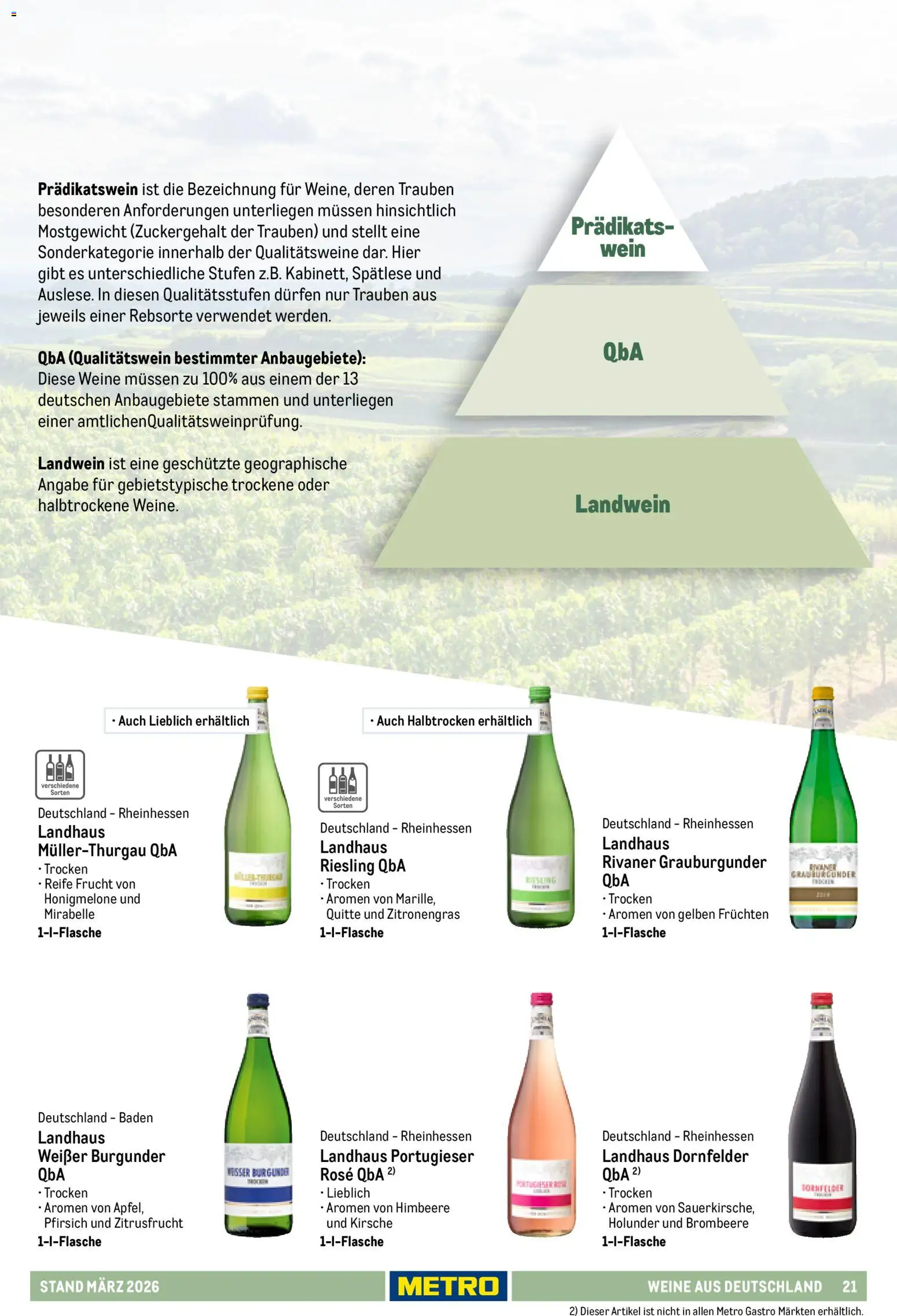 Metro Hauswein-Katalog – gültig ab 03.03.2026 | Seite: 21 | Produkte: Trauben, Pfirsich, Himbeere, Wein
