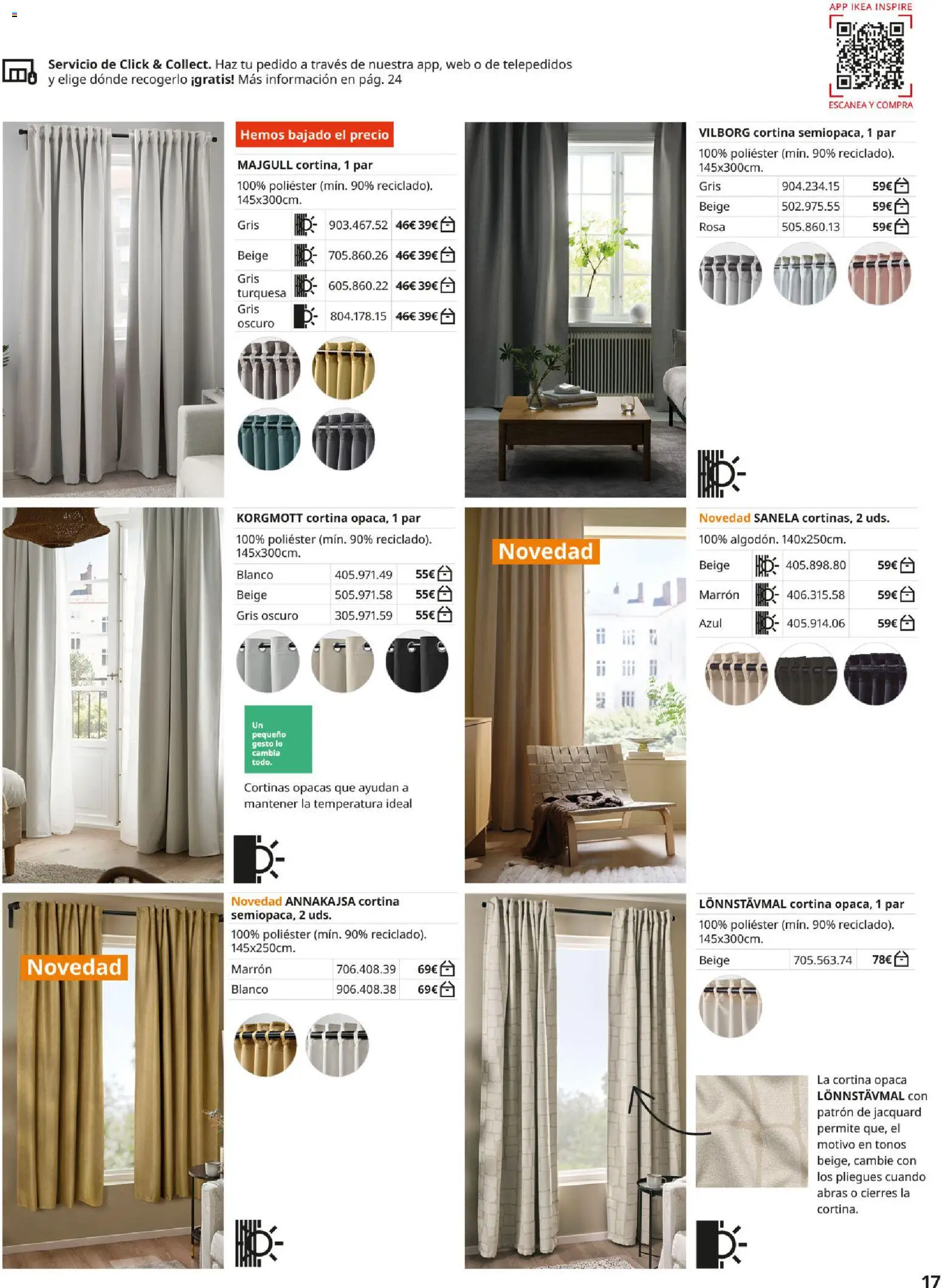 IKEA - Cortinas y estores │ válido desde el 01/09/2026 | Página: 17 | Productos: Cortina, Cortinas opacas