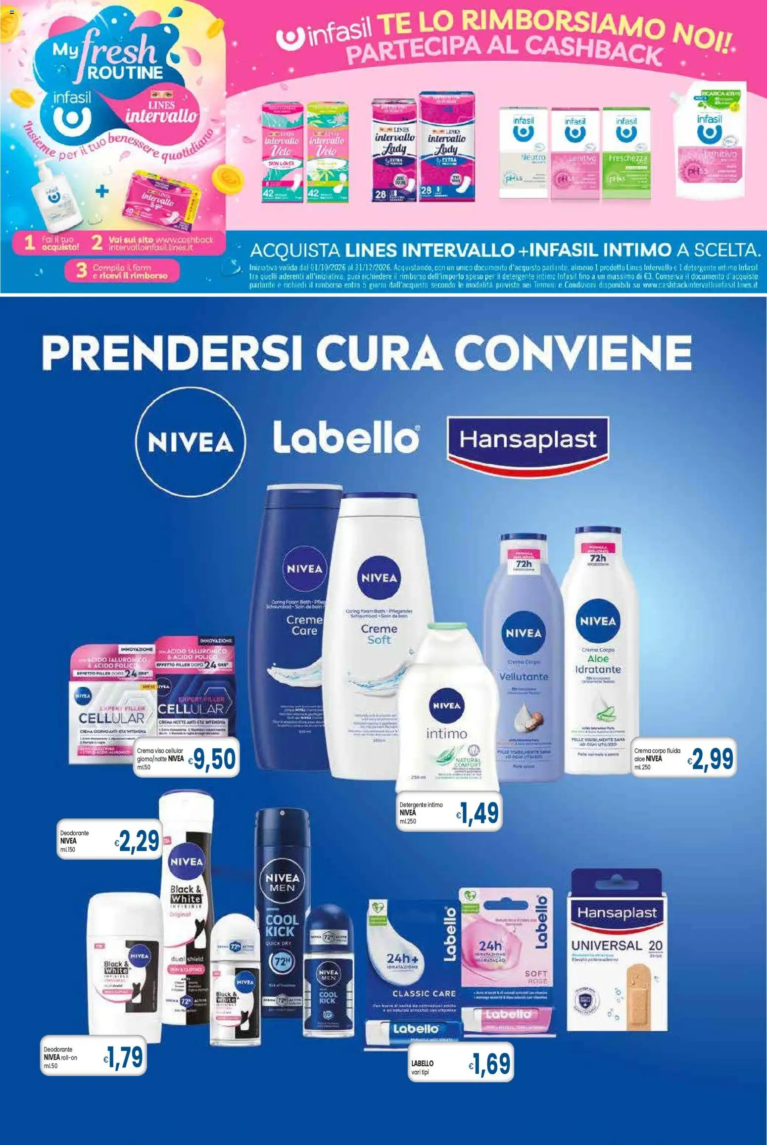 Volantino Famila del 29/10/2026 | Pagina: 8 | Prodotti: Crema, Deodorante, Detergente intimo, Detergente