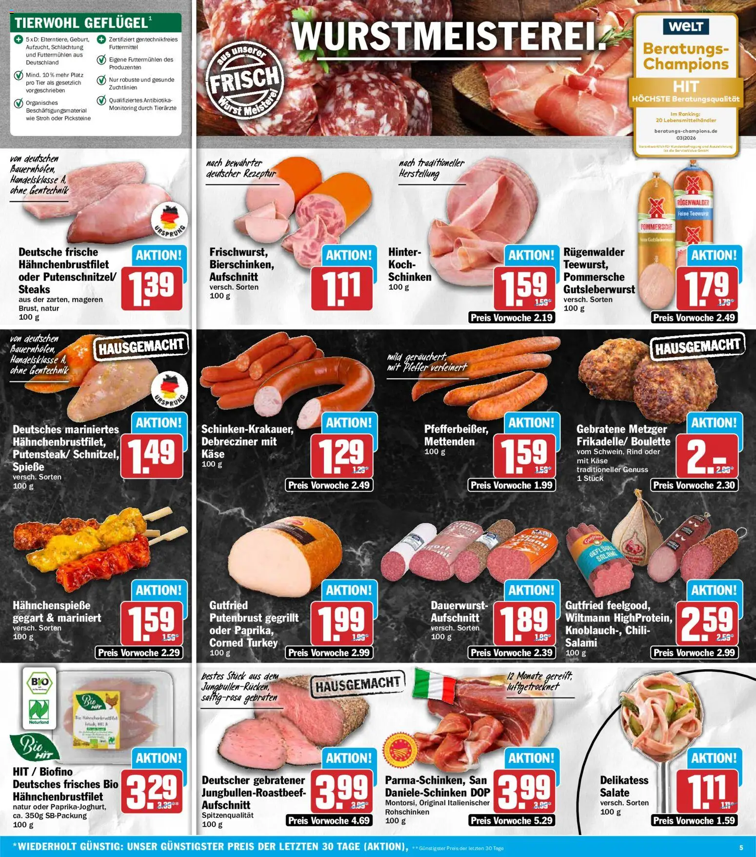 HIT Prospekt – gültig ab 03.08.2026 | Seite: 5 | Produkte: Käse, Spieße, Chili, Salami