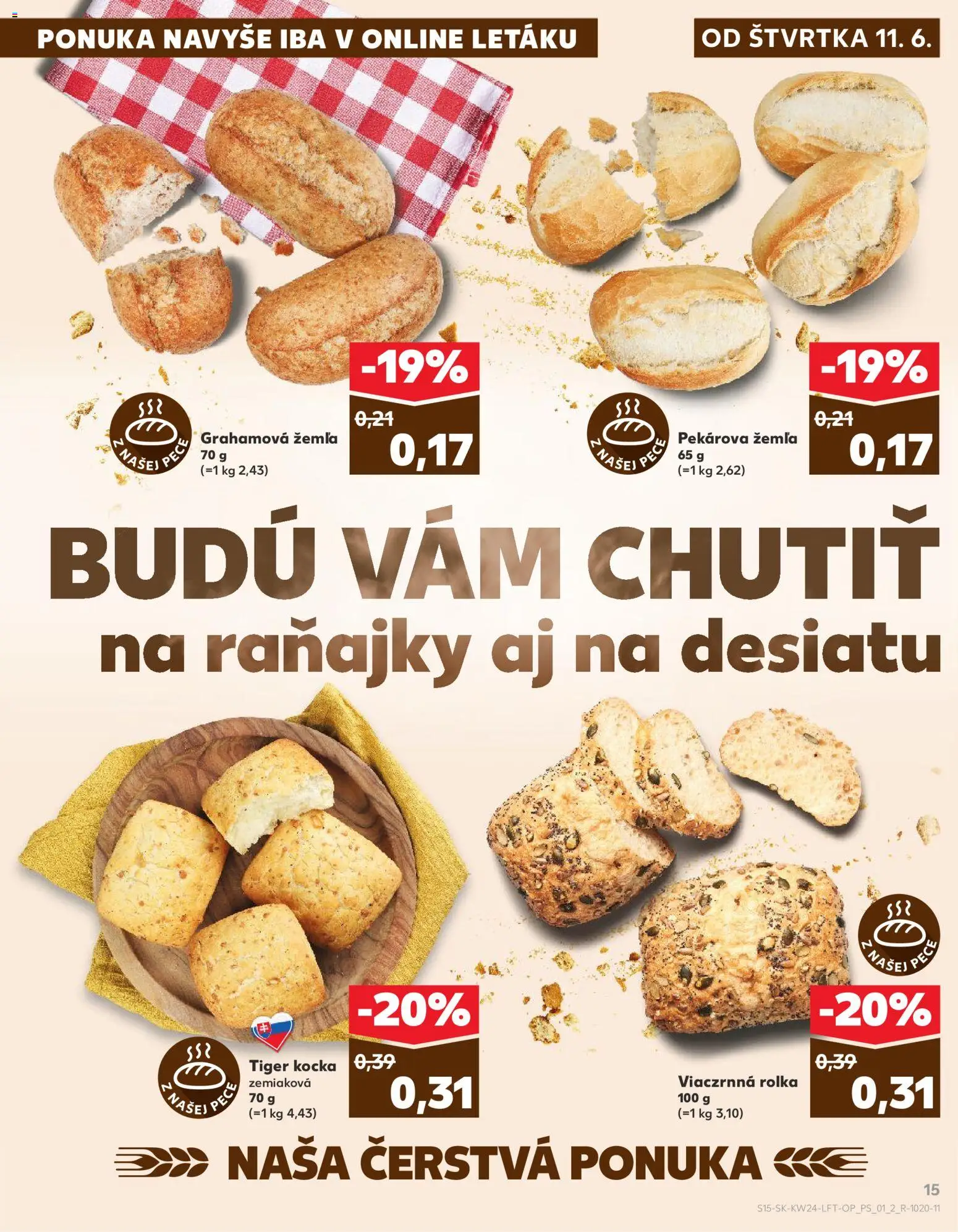 Nové Kaufland akcie – leták je platný od 11.06.2026 | Strana: 15 | Produkty: Pec