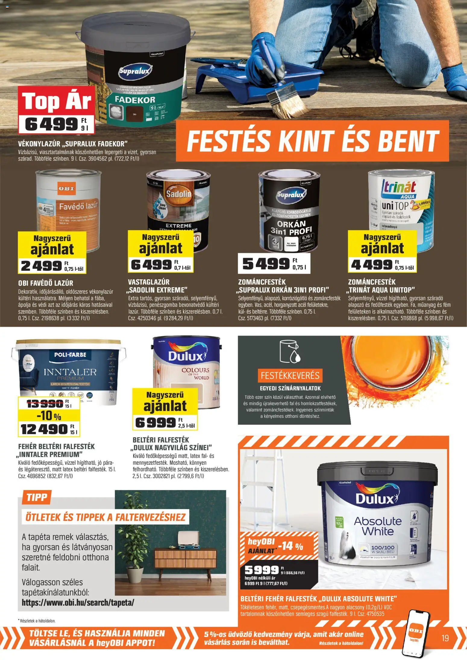 OBI akciós ujság - amely érvényes a következő dátumtól: 02.03.2026 | Oldal: 19 | Termékek: Tapéta, Alapozó