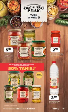 Pogląd oferty "Sałatka, Tradycyjny Smak" - ważna od 06.07.2026 | Strona: 15 | Produkty: Ocet spirytusowy, Pieczarki, Papryka, Zupa