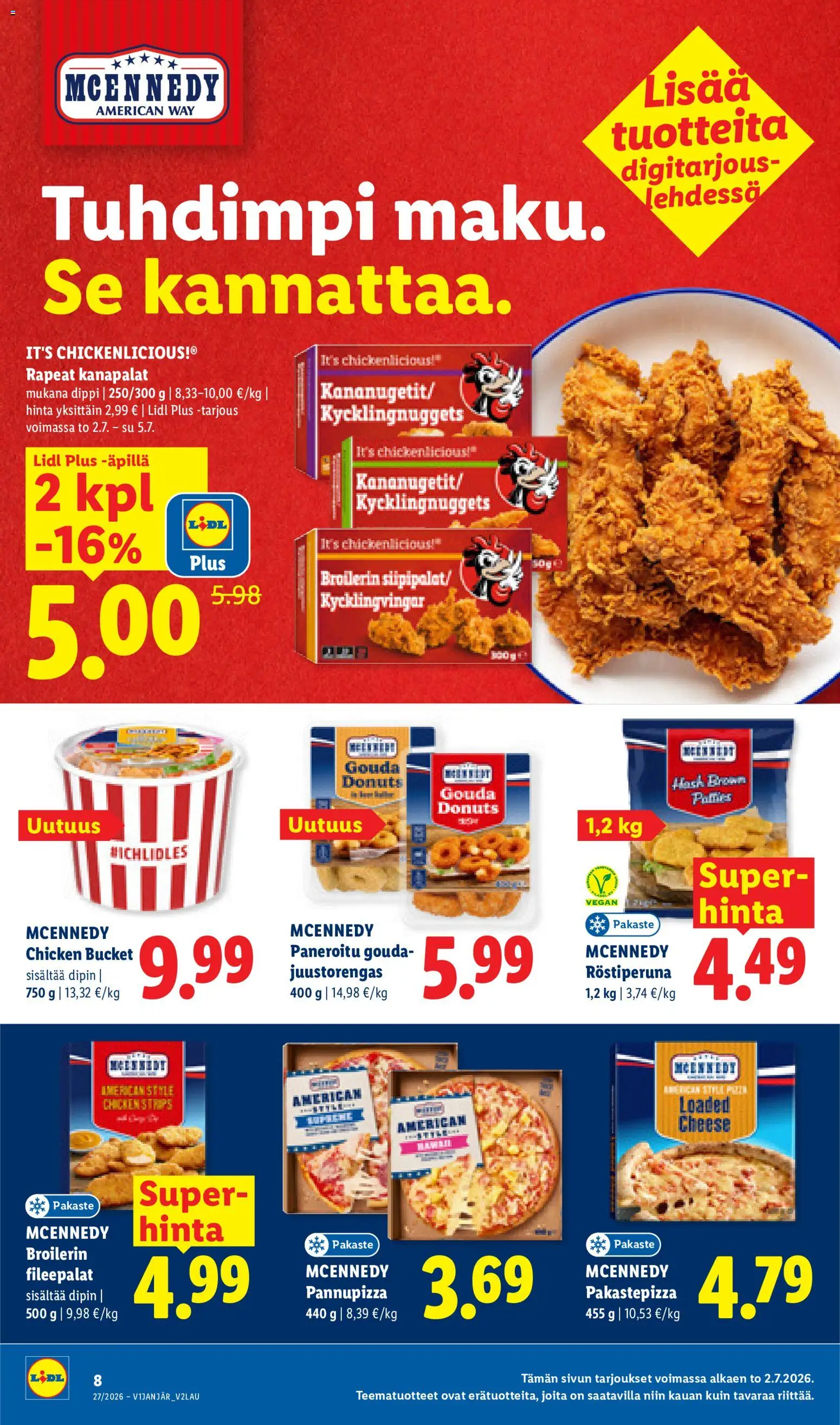 Lidl tarjoukset - Helsinki – voimassa 02/07/2026 alkaen | Sivu: 8 | Tuotteet: Pizza