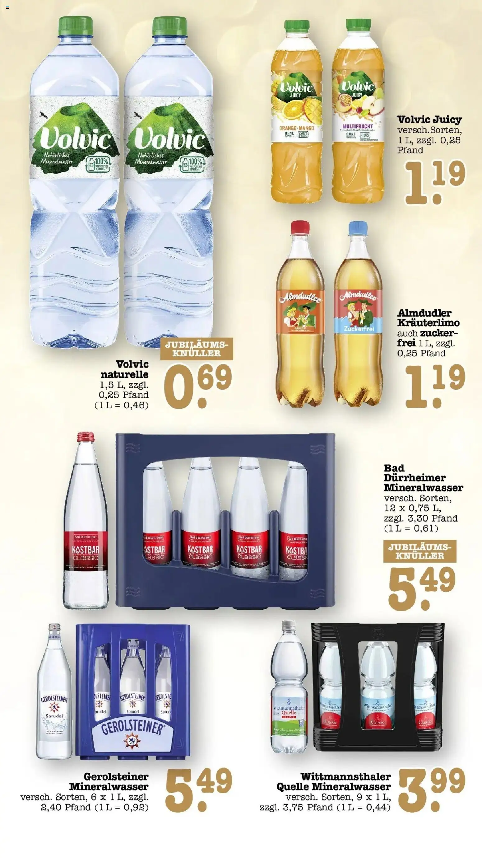 E center Prospekt Kuppenheim-Oberndorf (ab 14.09.2026) zum Blättern | Seite: 52 | Produkte: Bad, Zucker, Volvic, Gerolsteiner